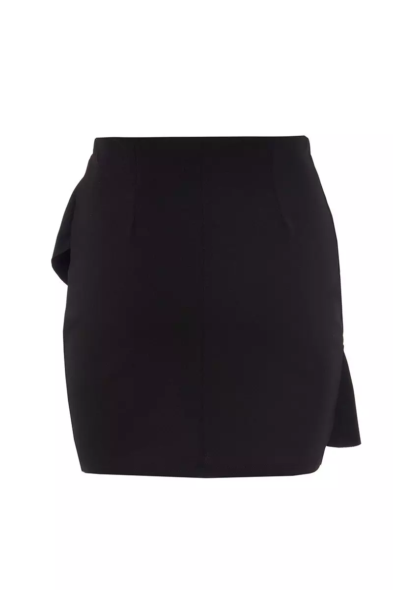 Black Frill Mini Skirt