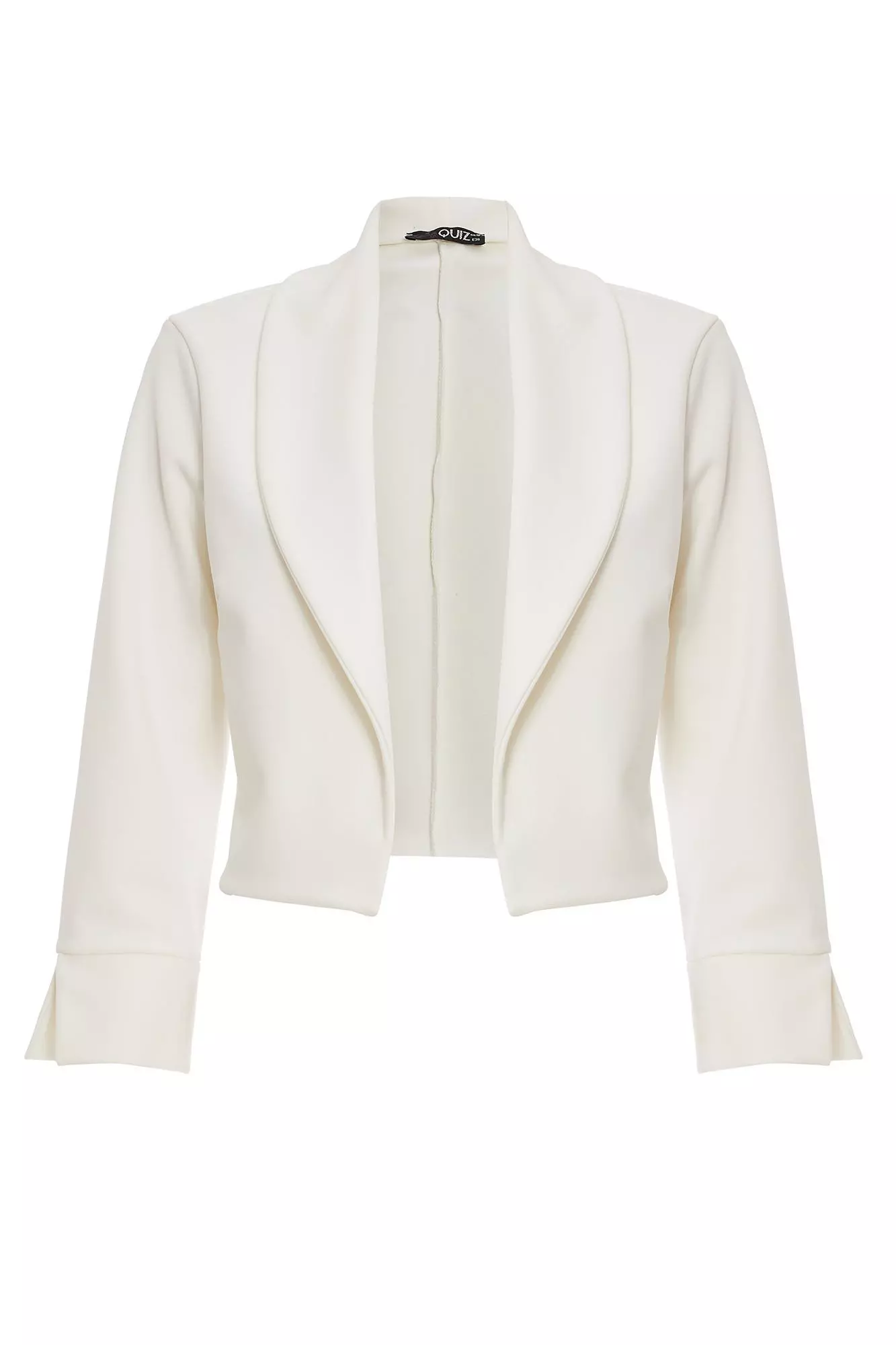 Cream Shawl Collar Crop Jacket