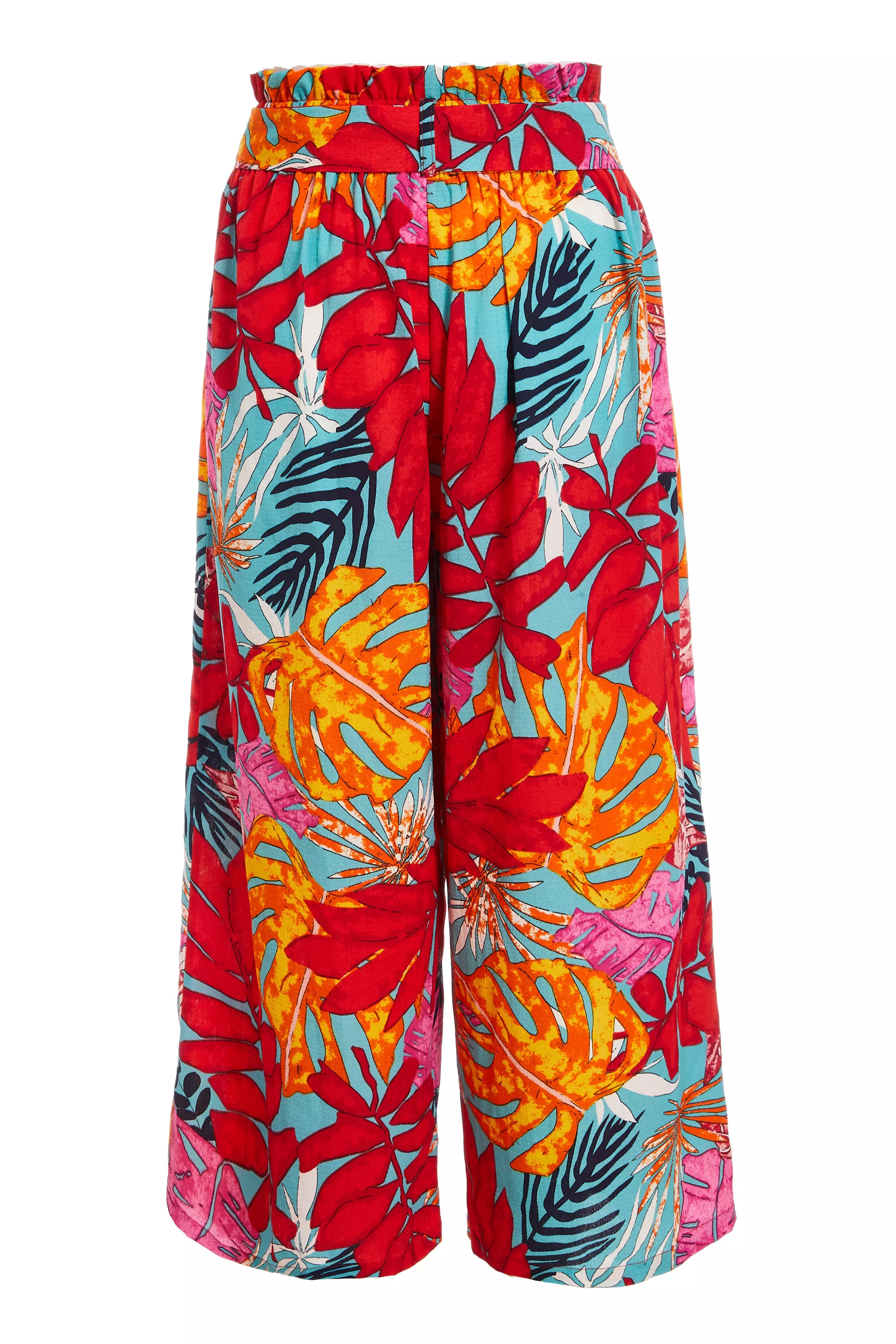 Multicoloured Tropical Print Culotte Trousers