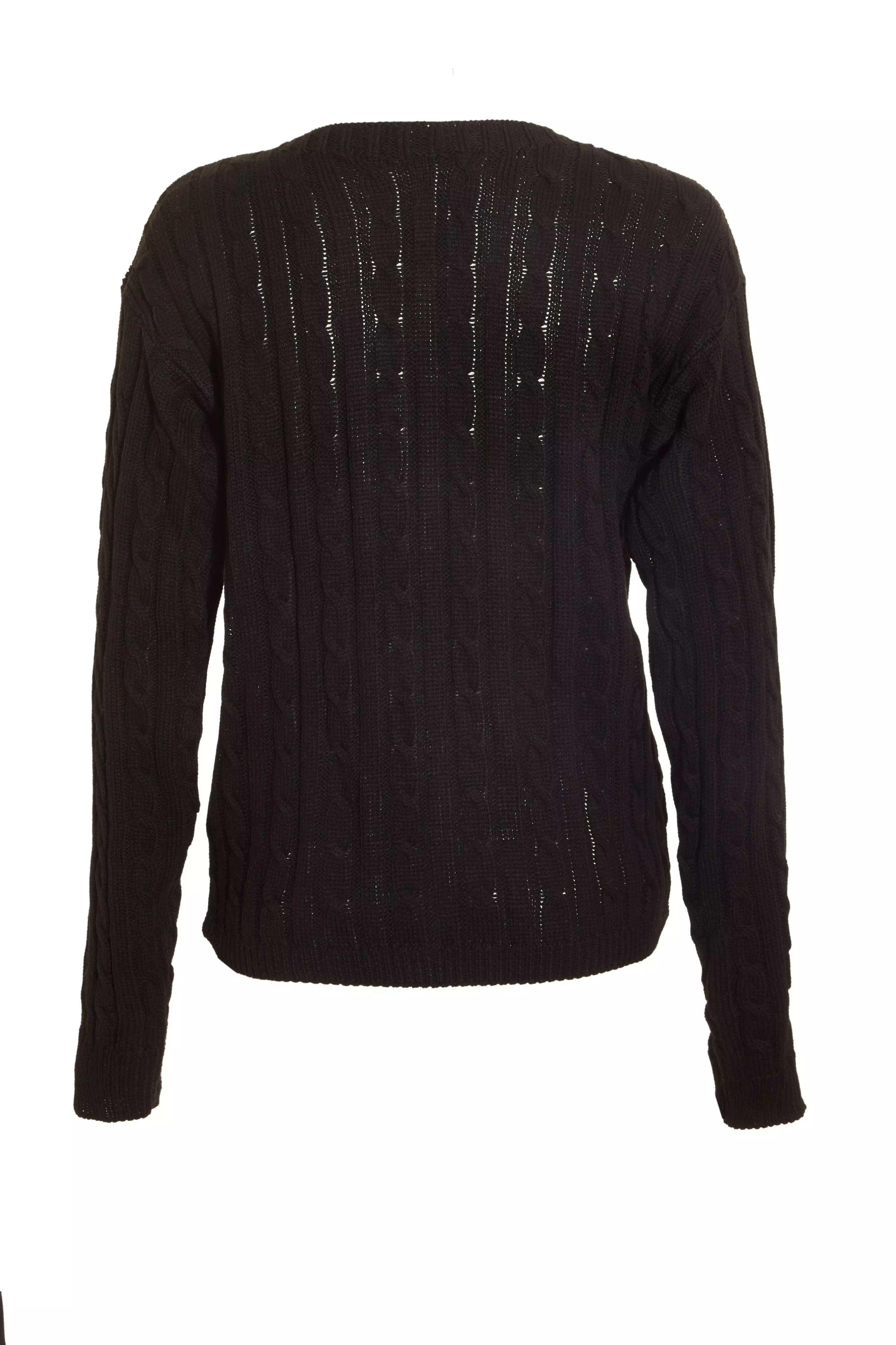 Black Cable Knit Crop Jumper