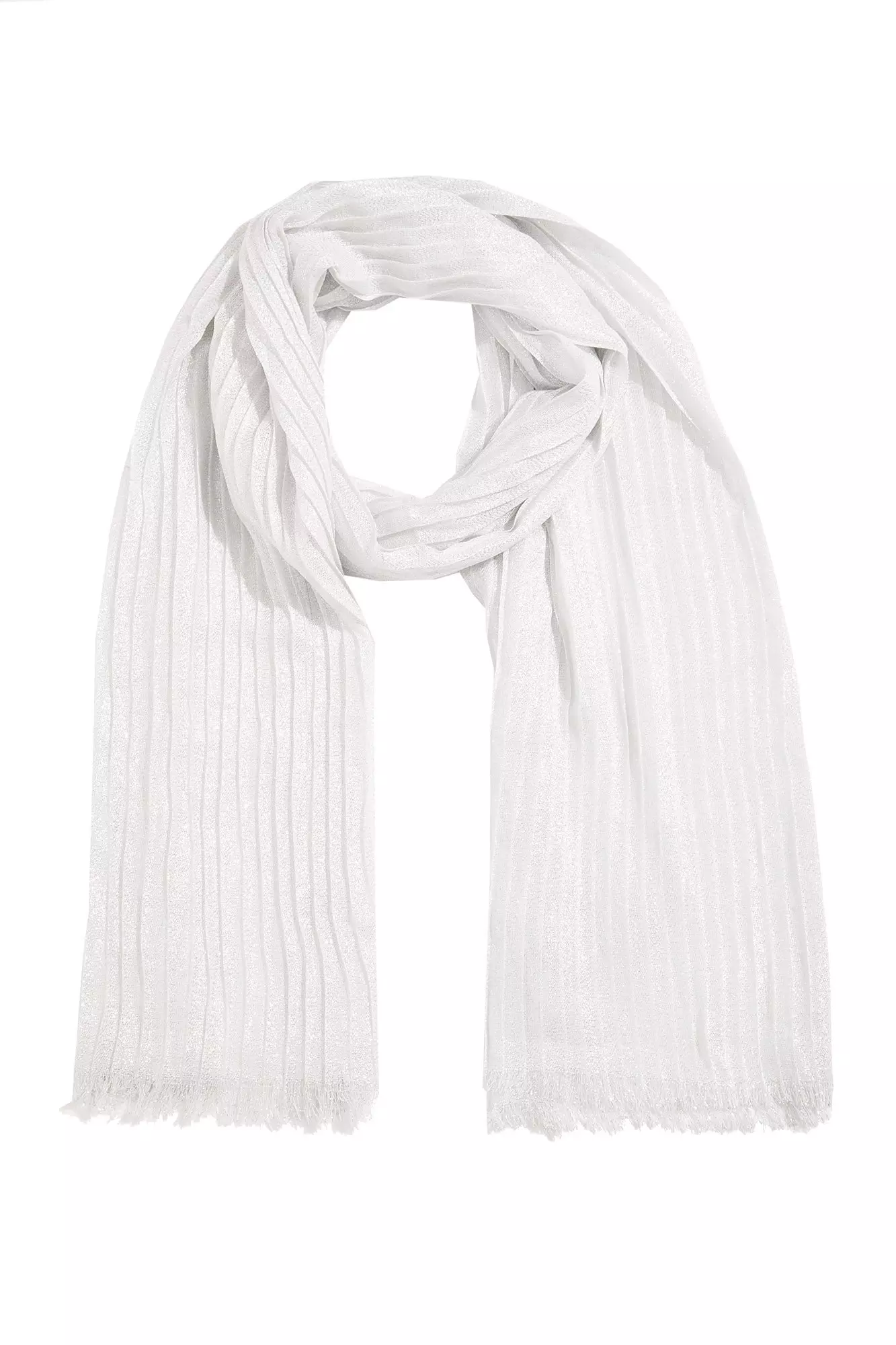 Silver Shimmer Pleated Scarf