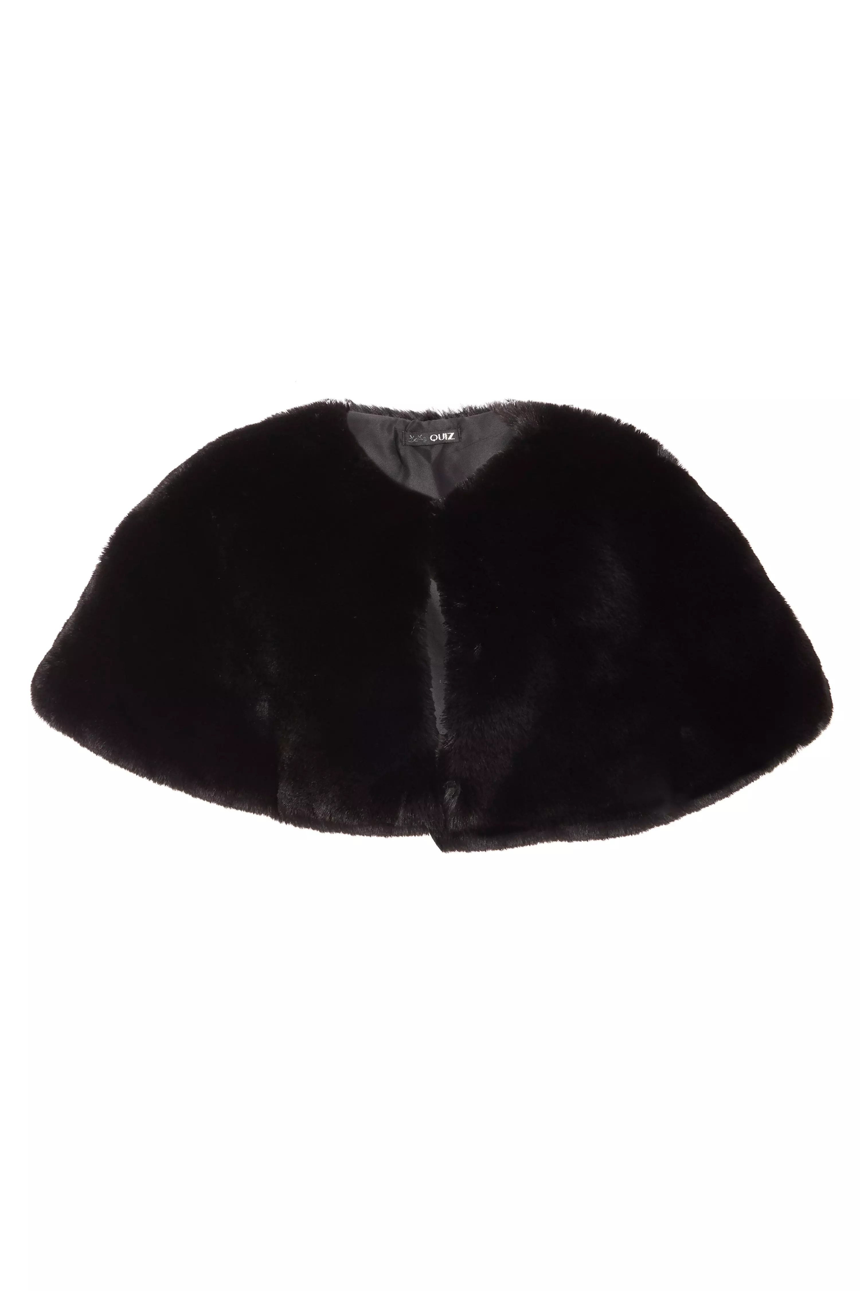 Black Faux Fur Wrap