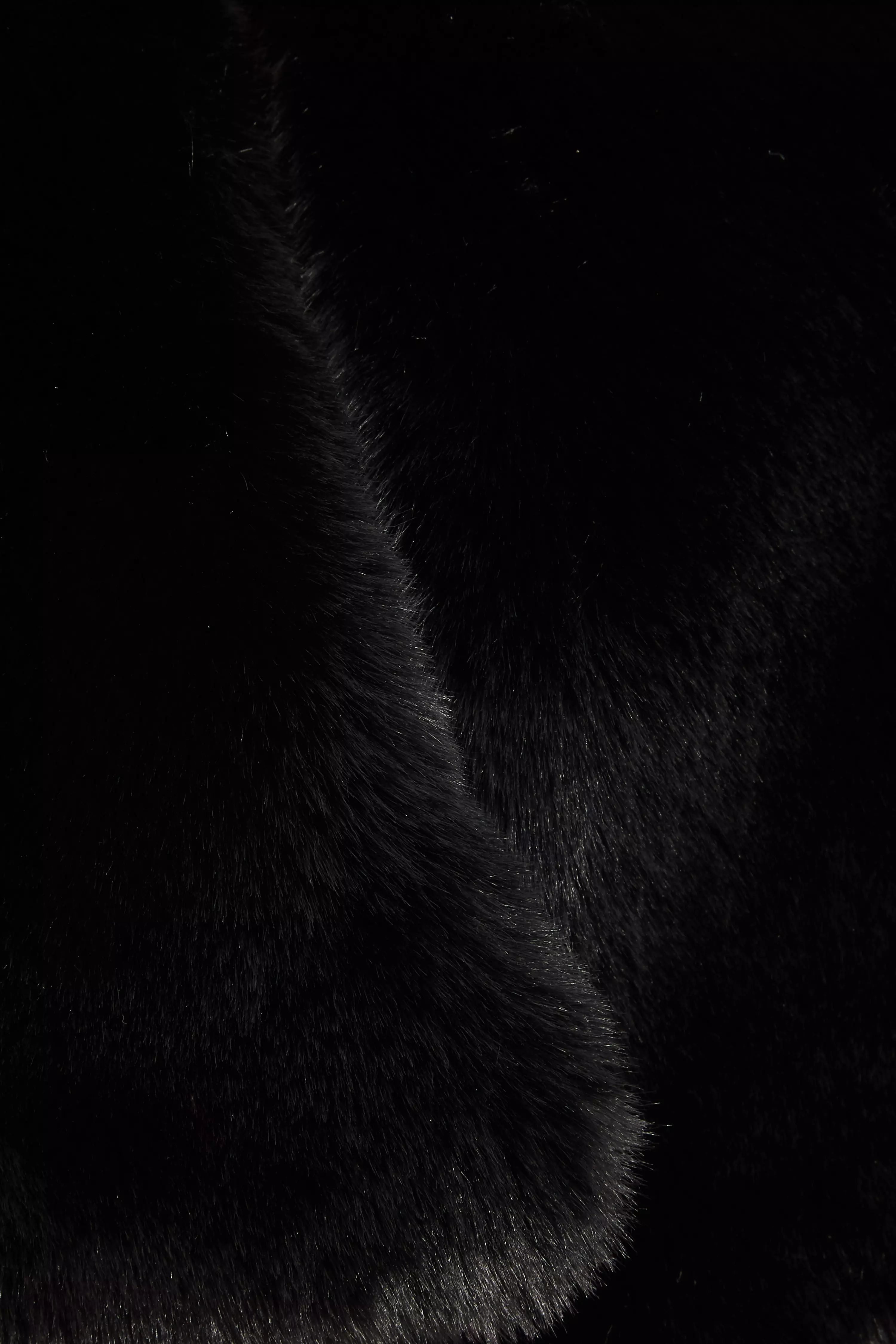 Black Faux Fur Wrap