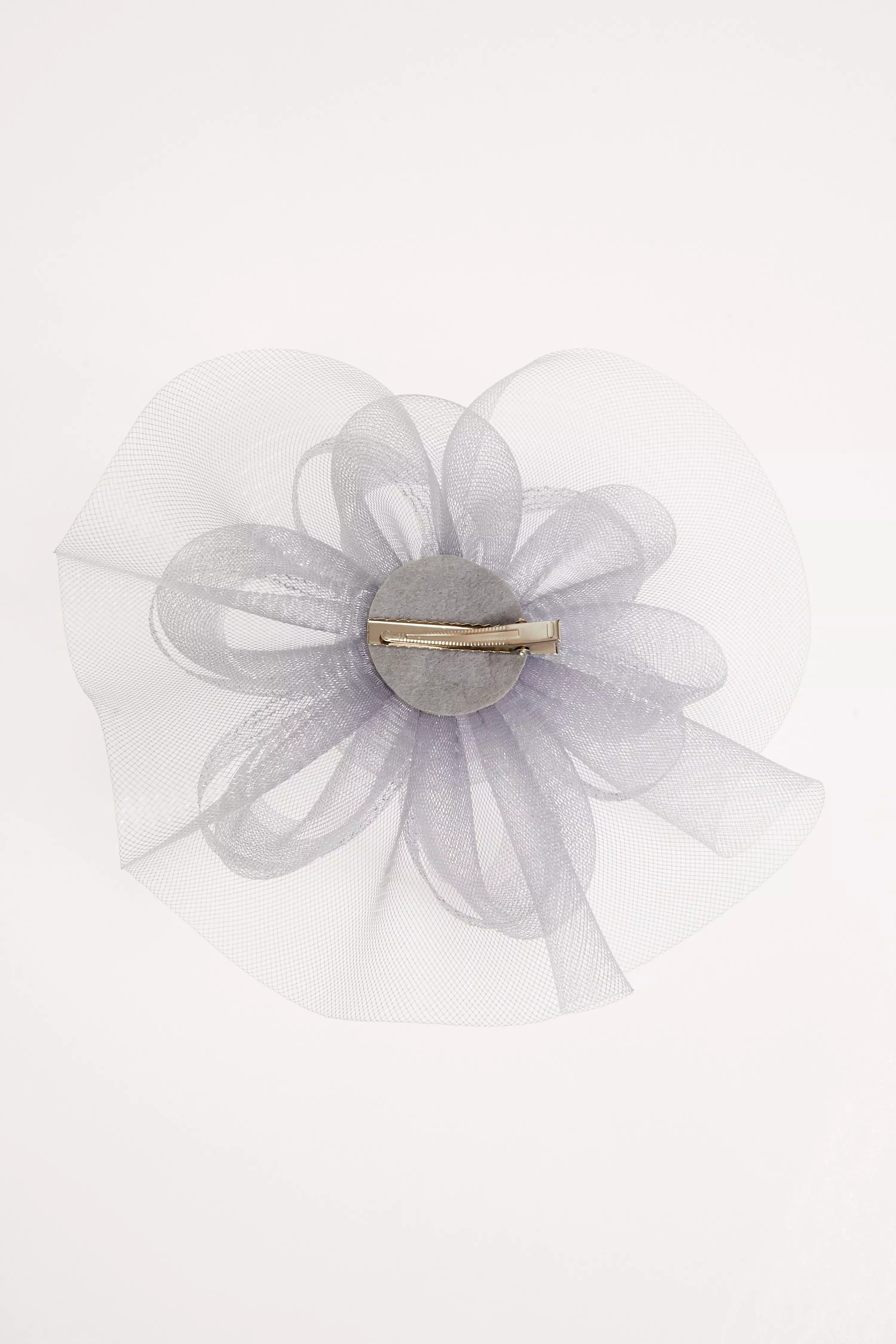 Grey Flower Jewel Fascinator