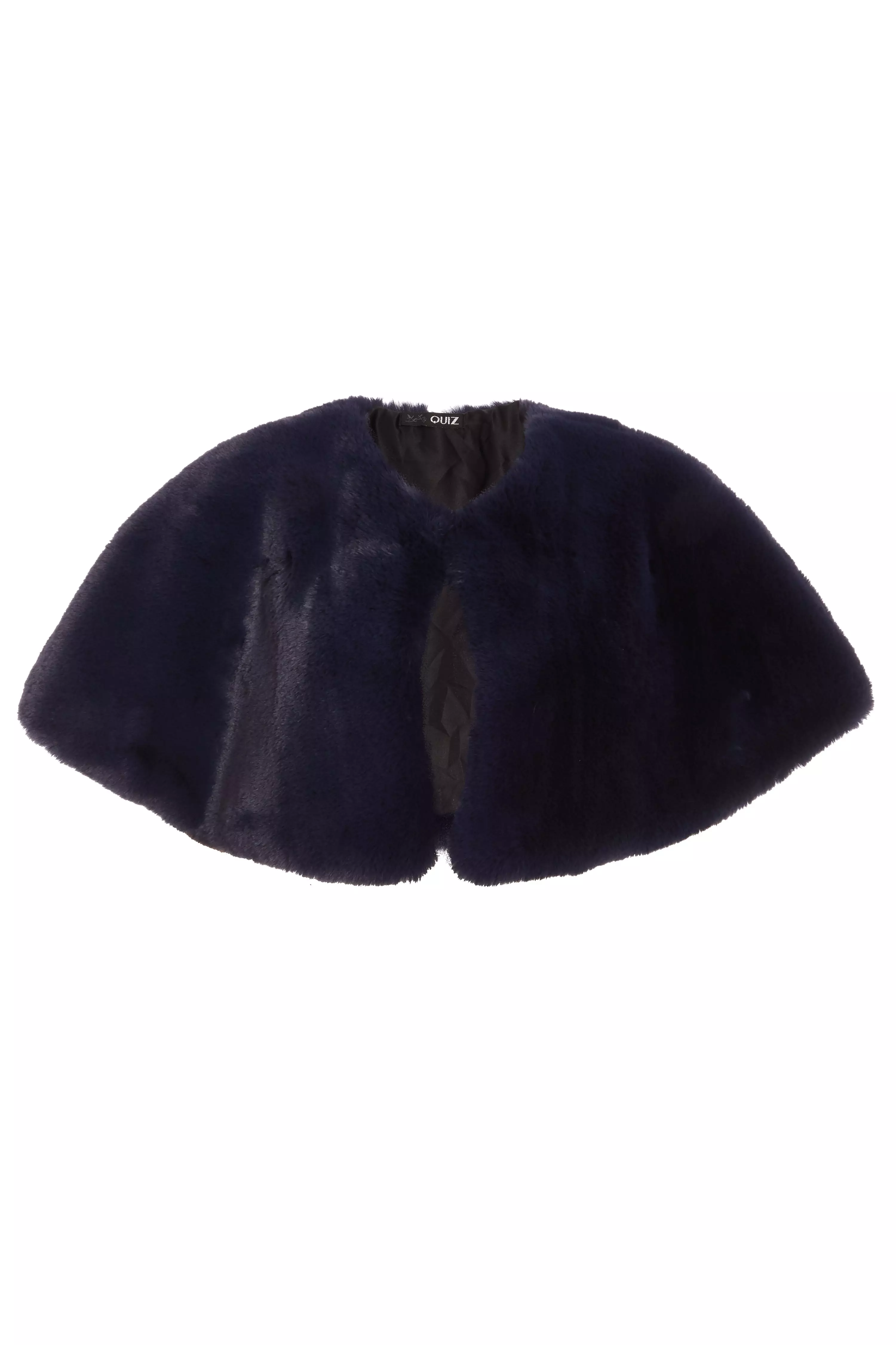 Navy Faux Fur Wrap