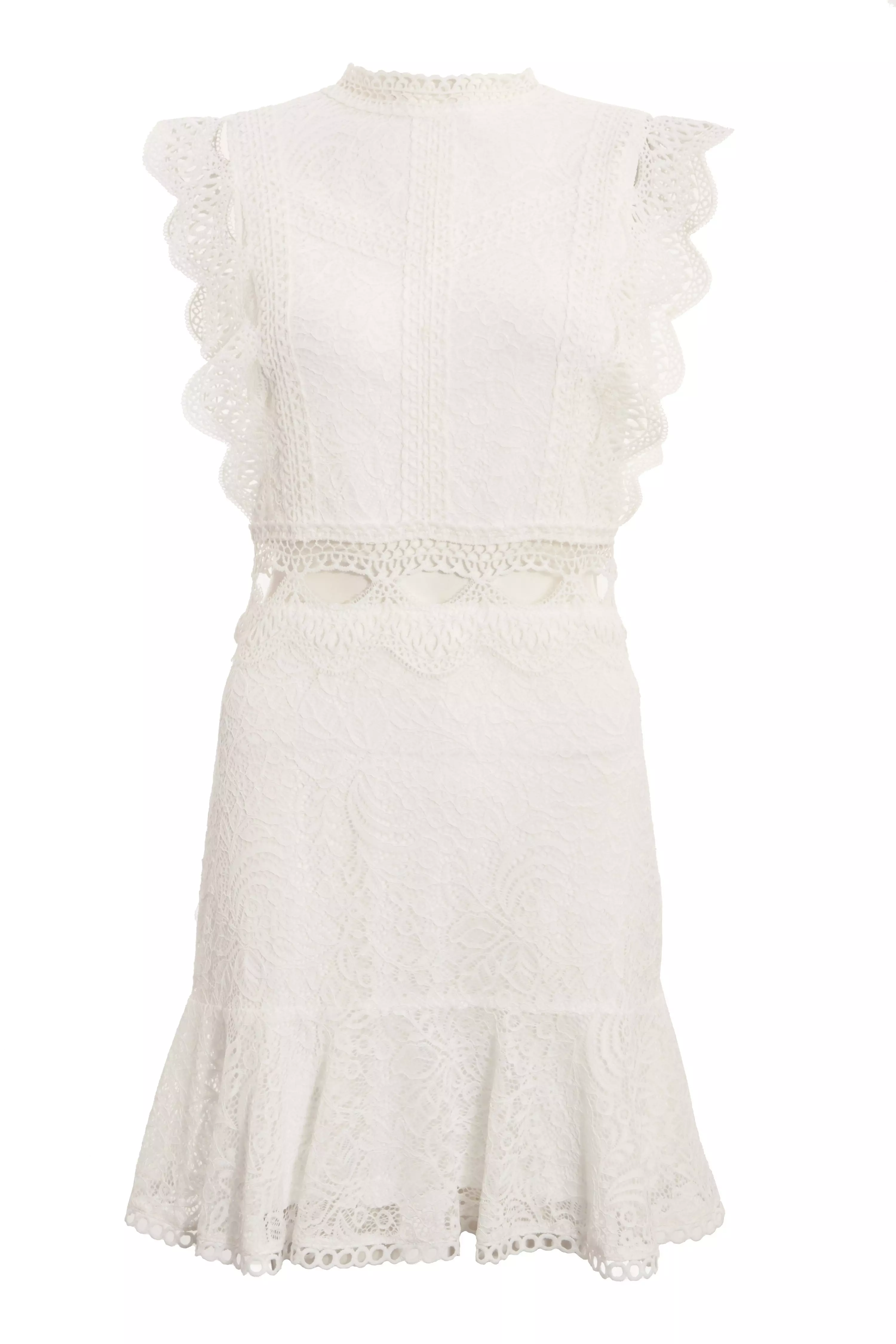 White Crochet Skater Dress