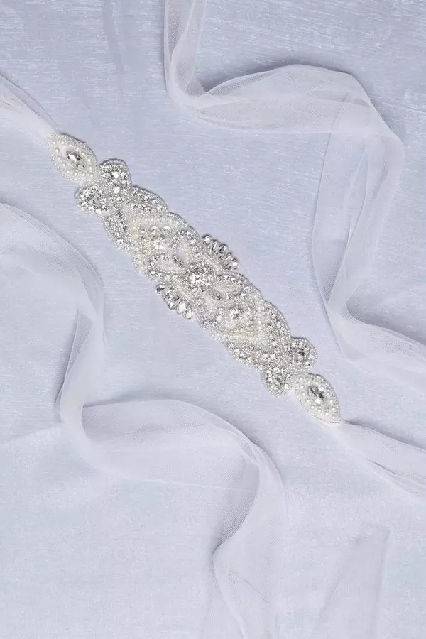 Bridal White Embellished Belt