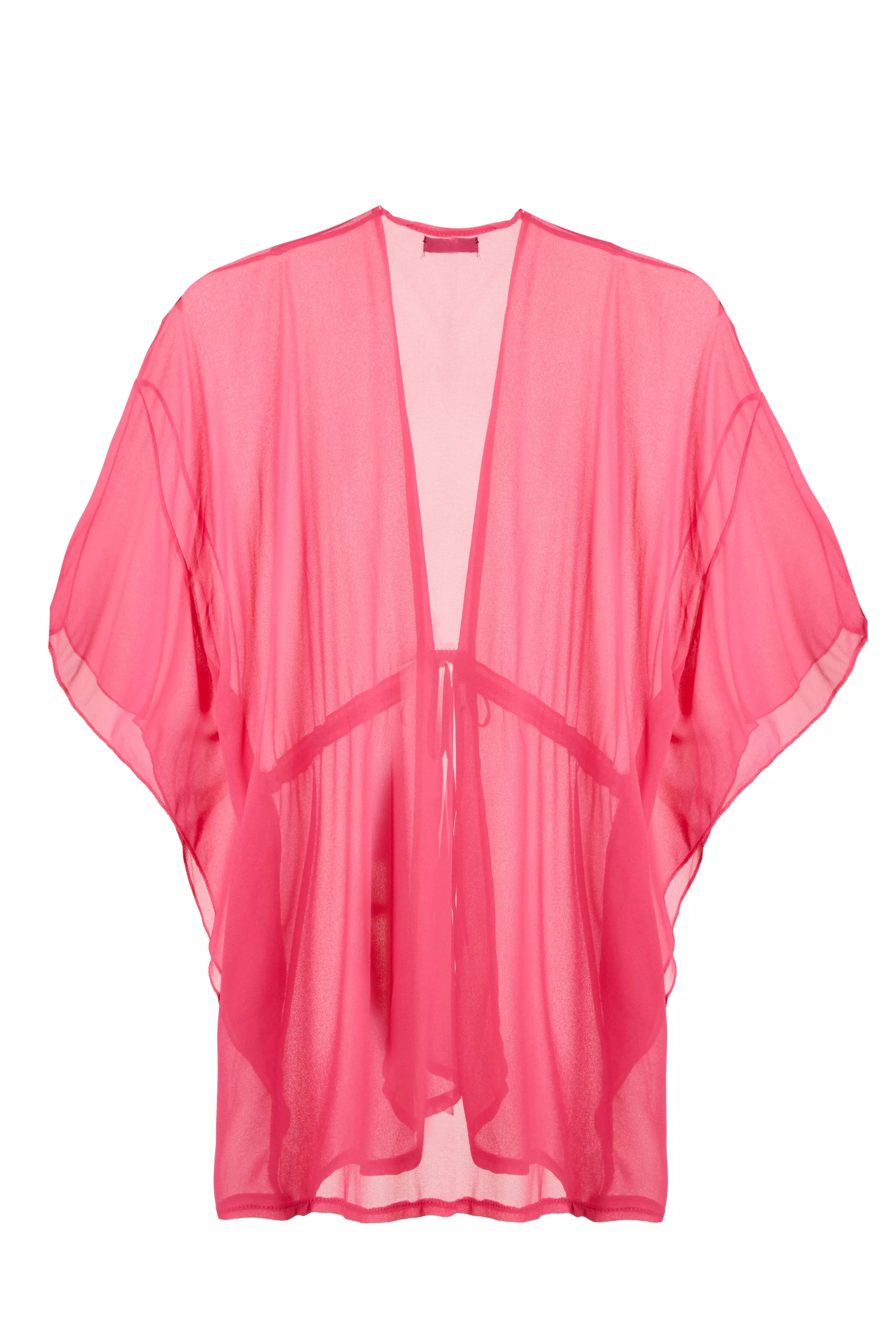 Pink Tie Waist Kimono