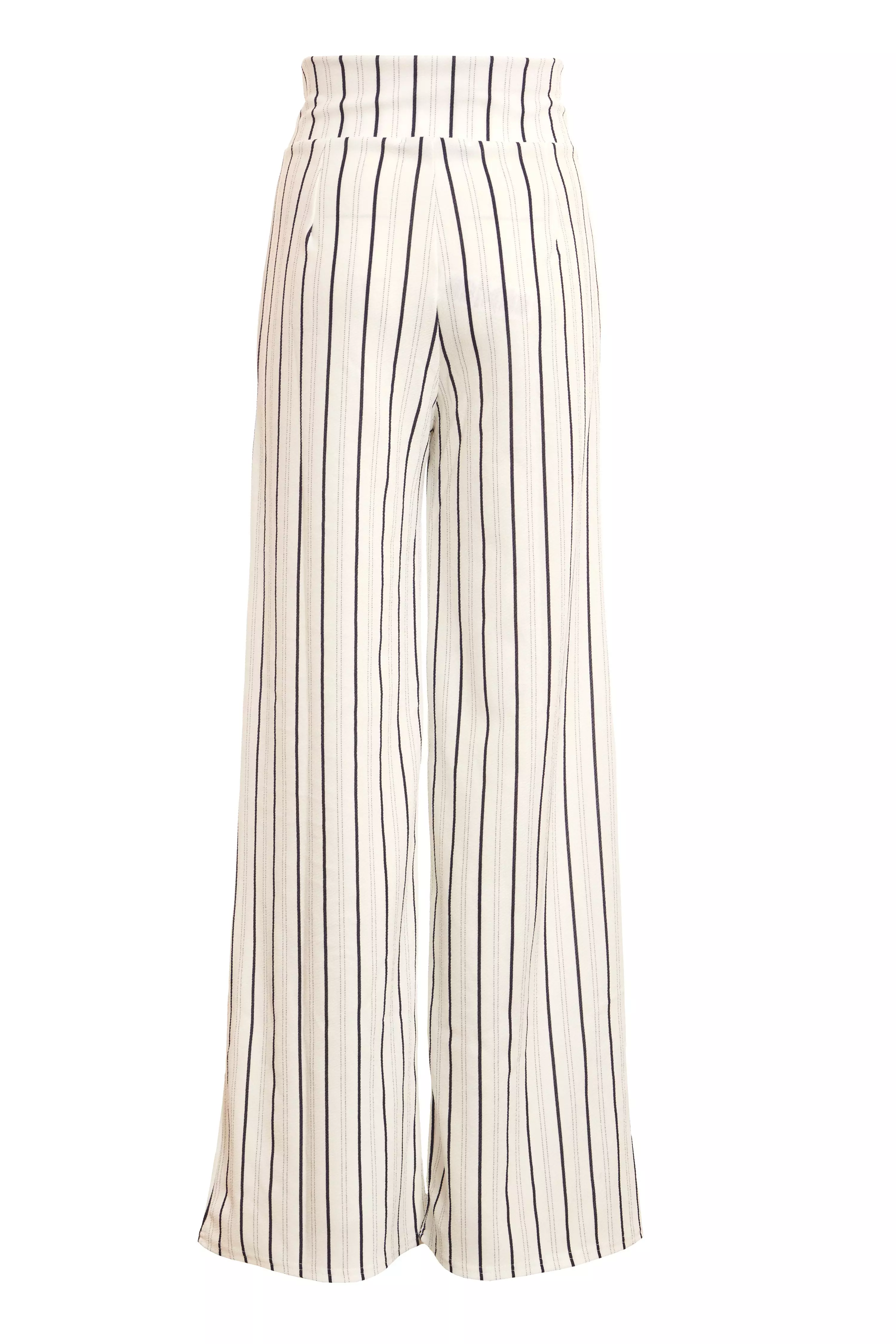 White & Navy Stripe Trouser