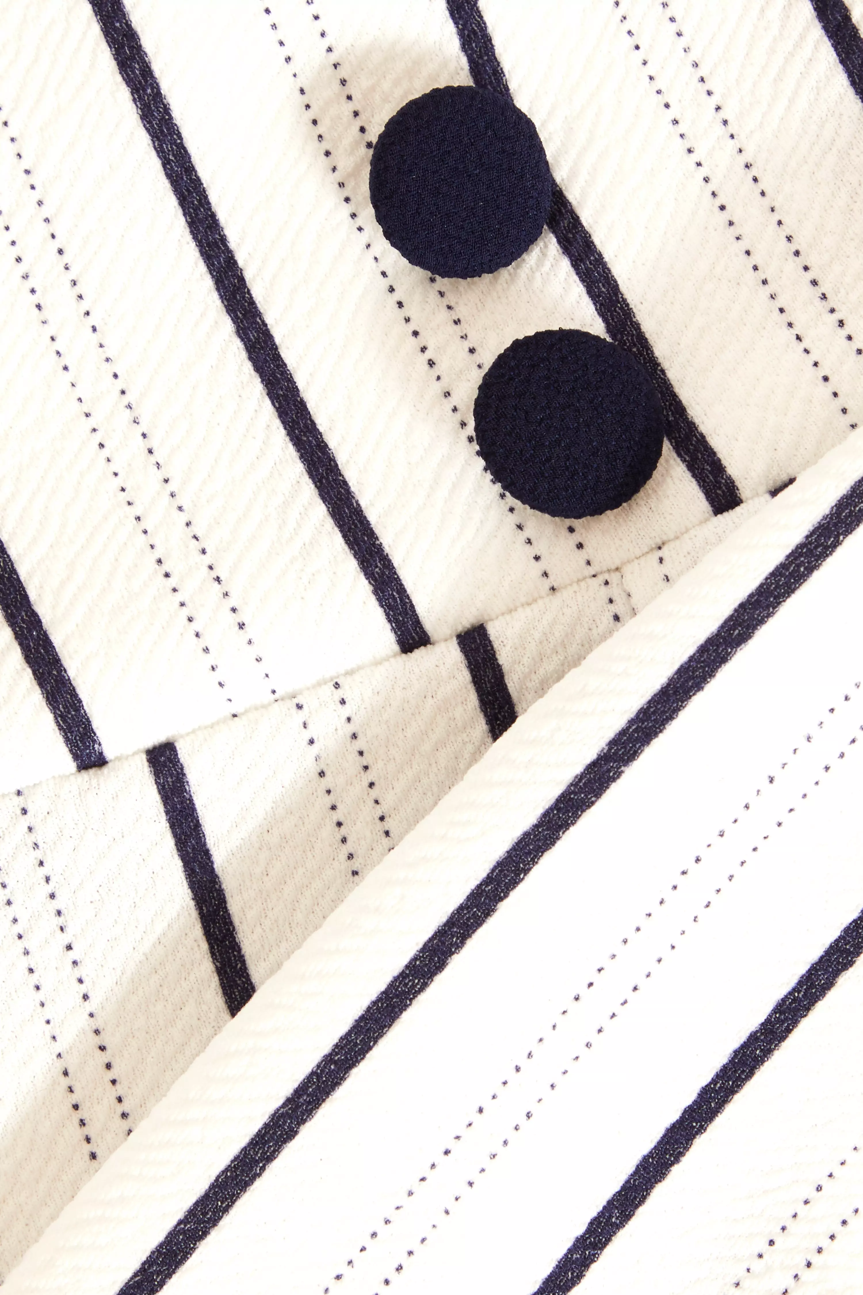 White & Navy Stripe Short