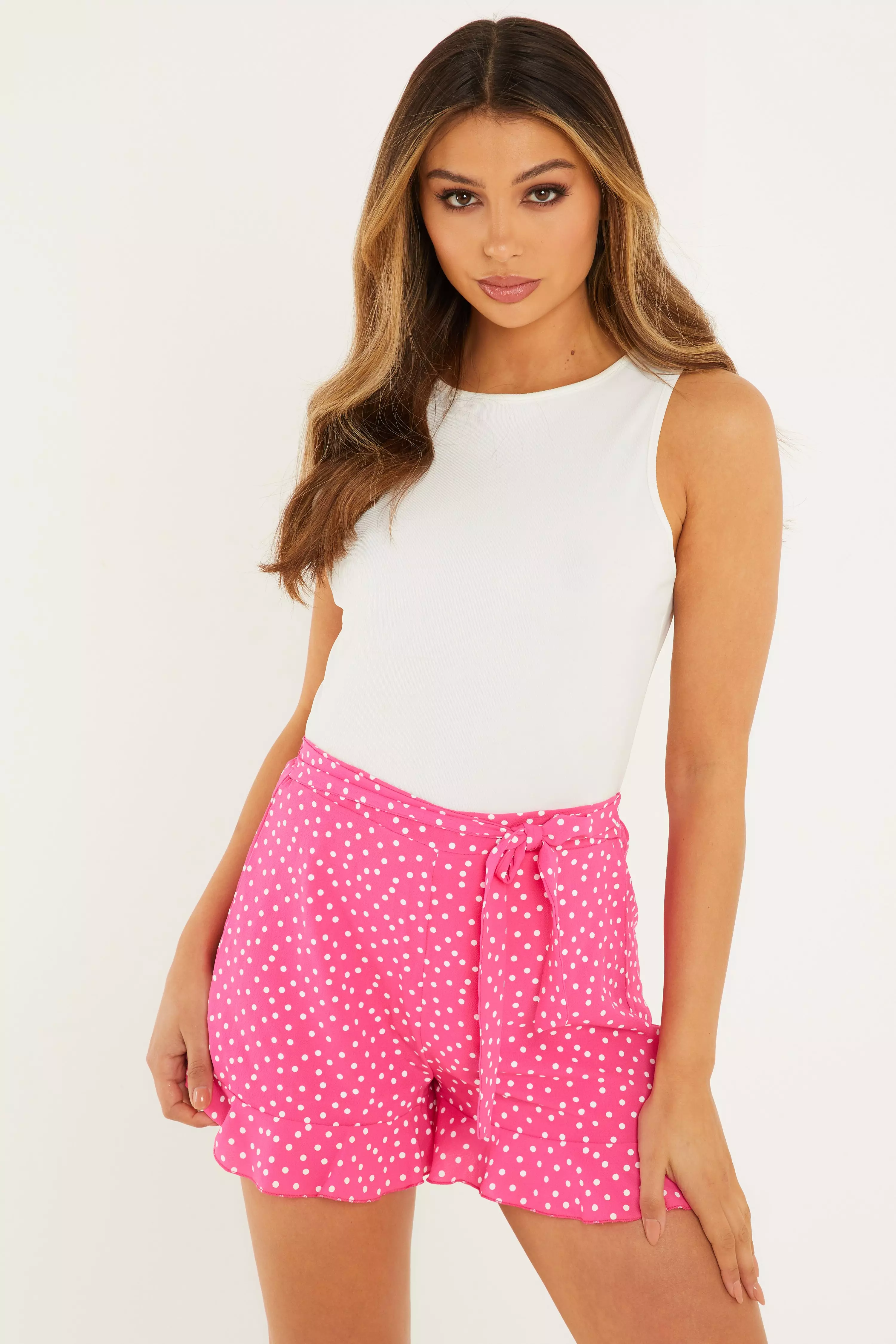 Pink & White Polka Dot Shorts