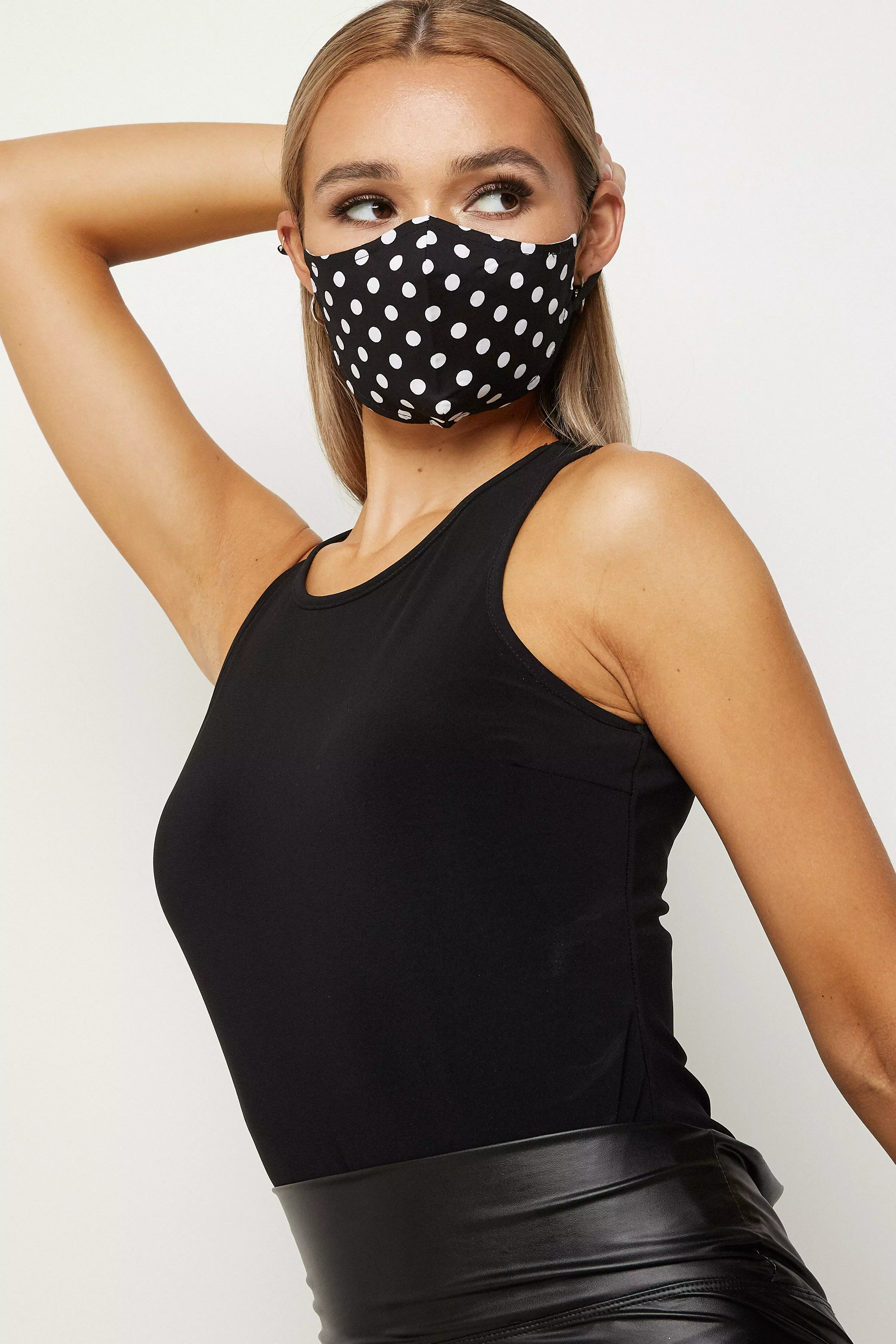 Black Polka Dot Fashion Face Mask