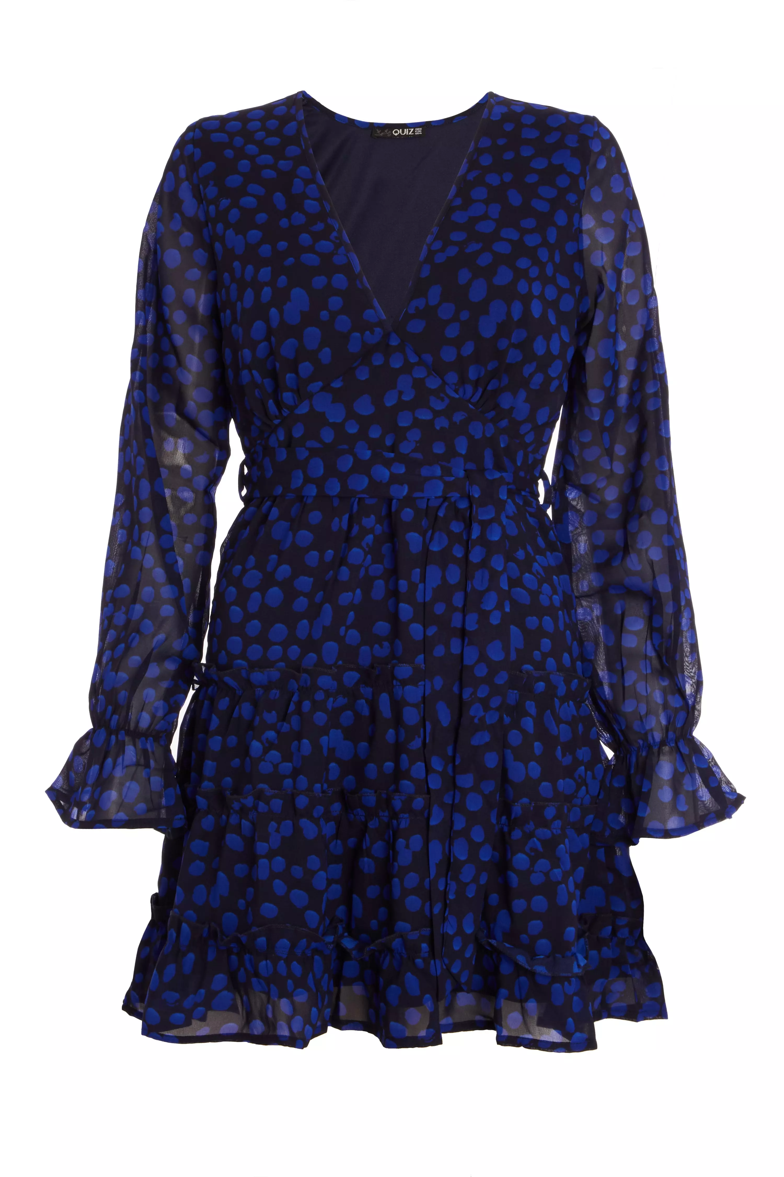 Navy Dalmatian Print Skater Dress