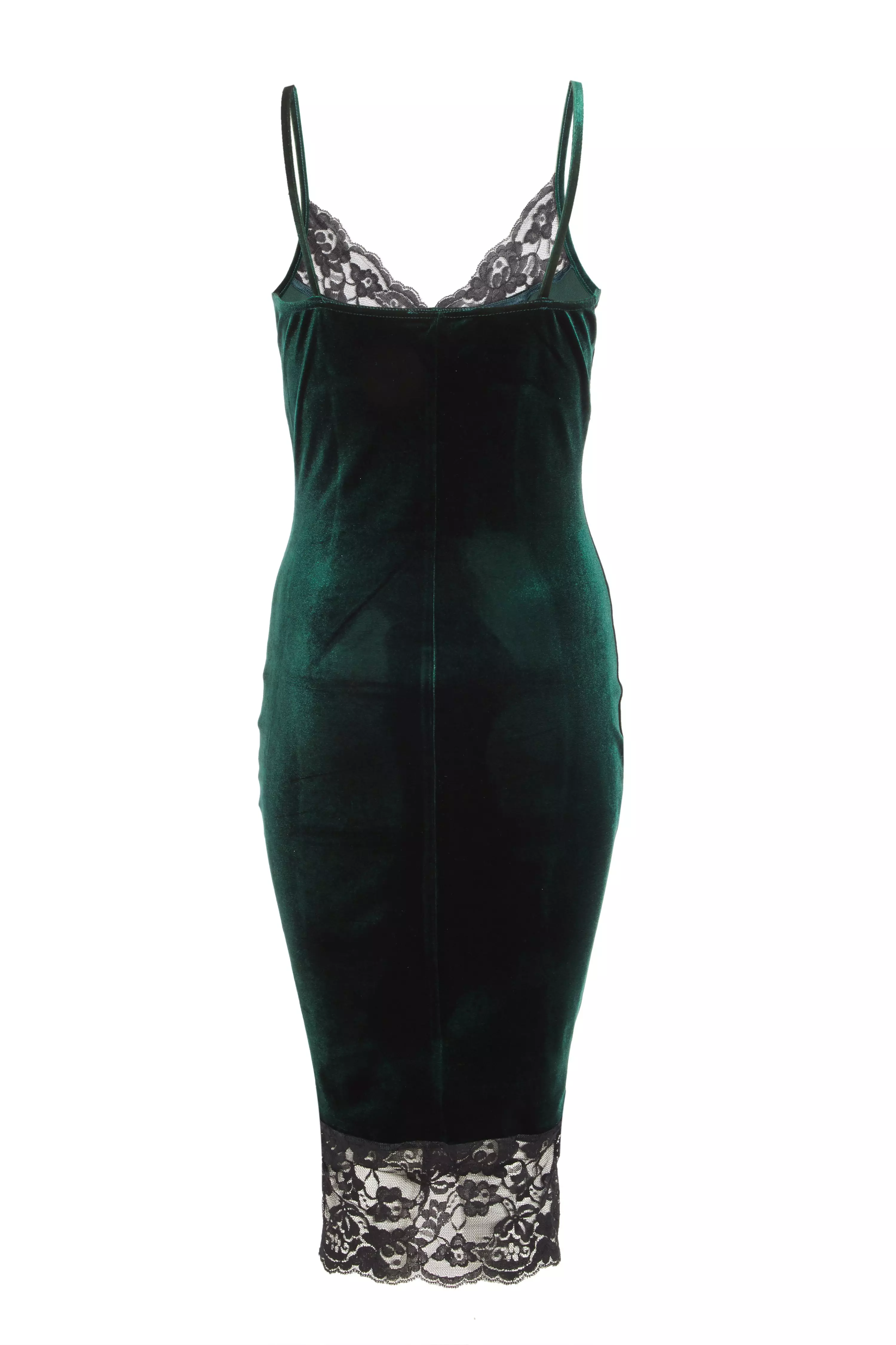 Green Velvet Bodycon Midi Dress