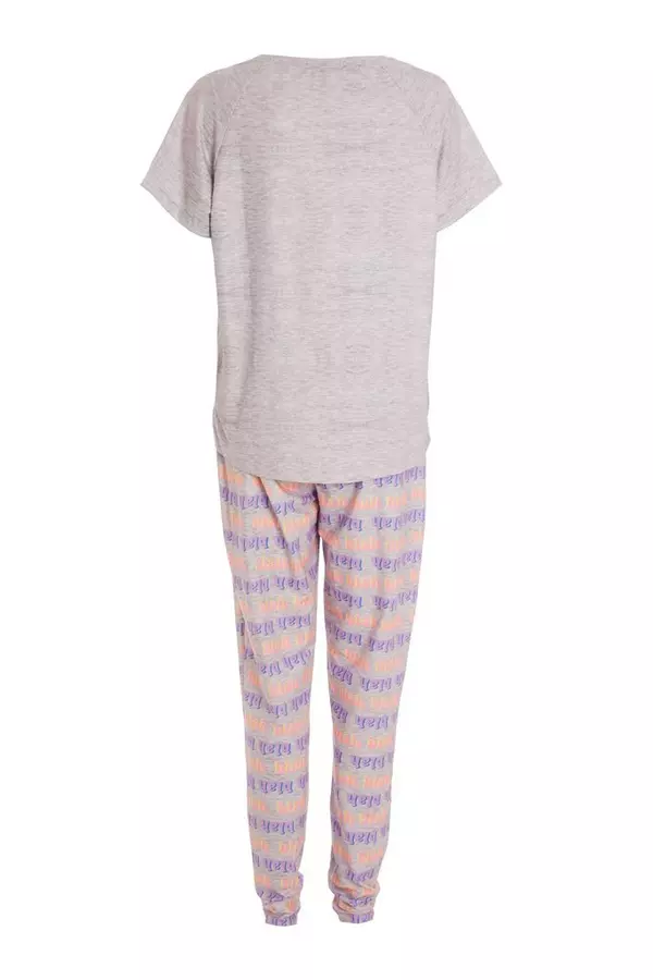 Pink 'Blah' Long Pyjama Set