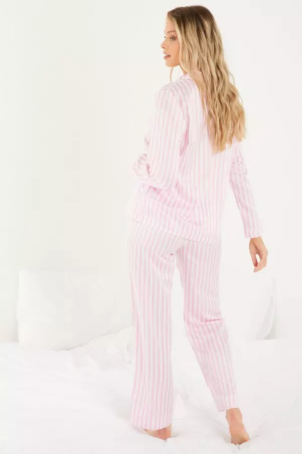Pink Stripe Long Pyjama Set