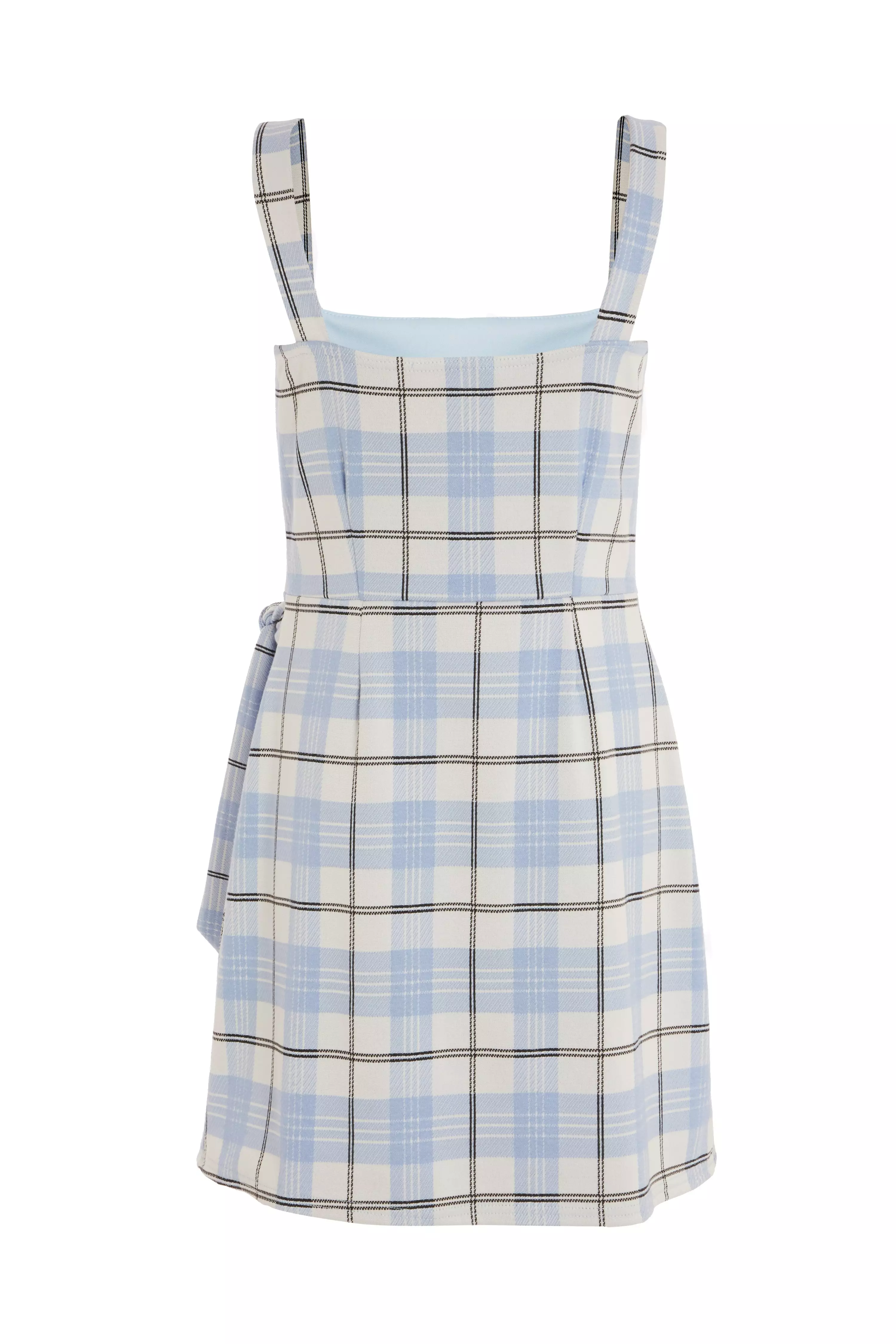 Blue Check Pinafore Dress