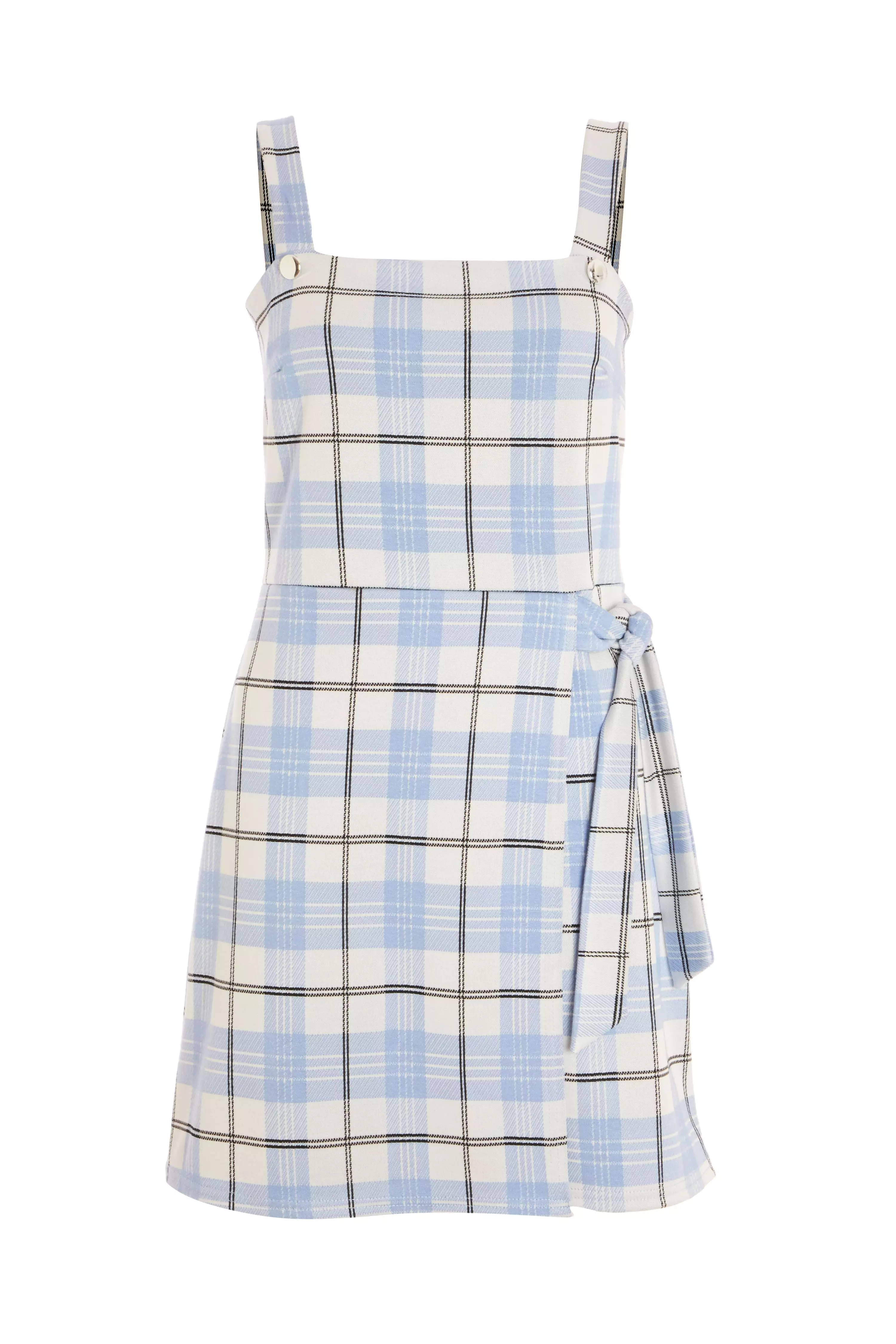 Blue Check Pinafore Dress