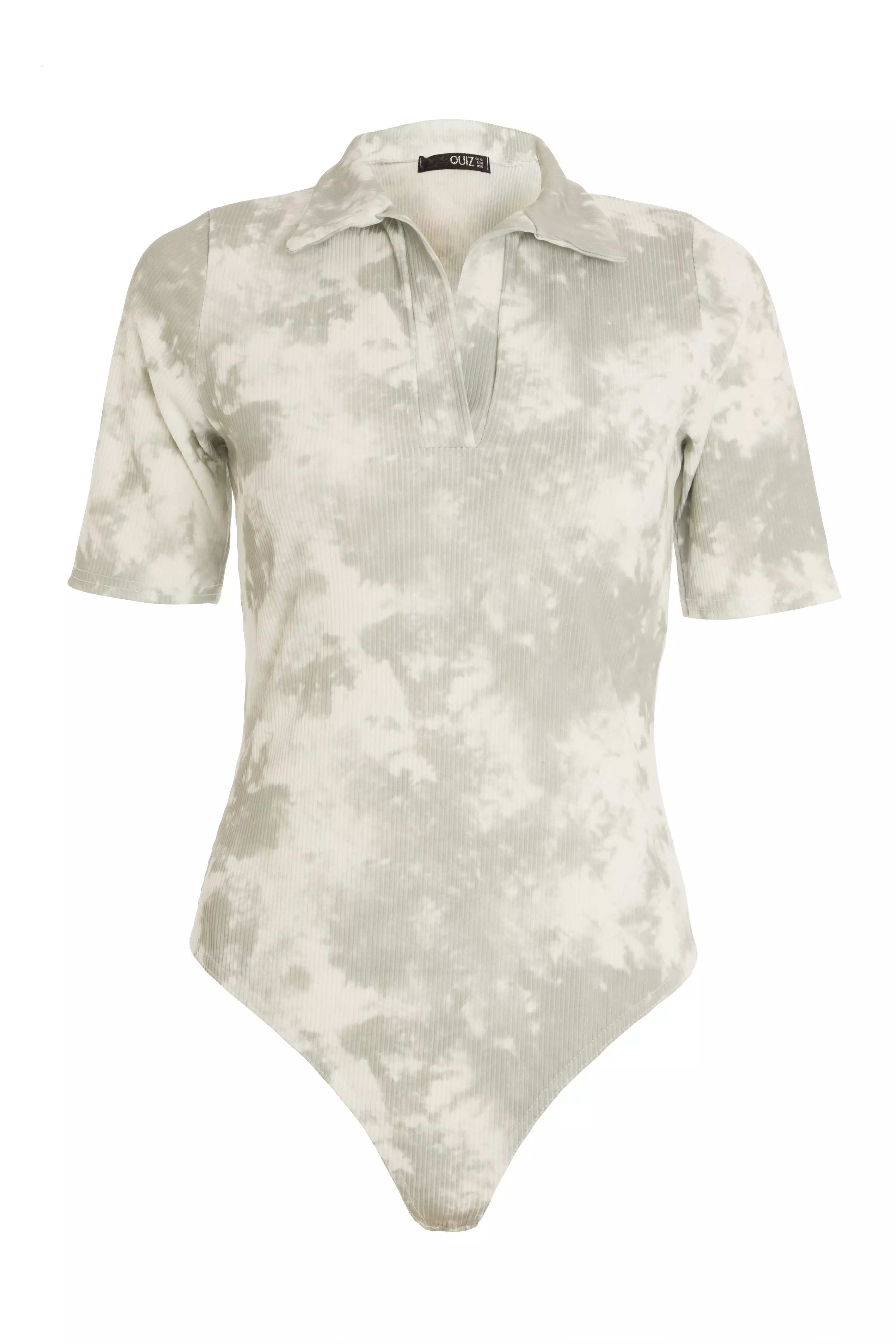 Sage Tie Dye Ribbed Bodysuit