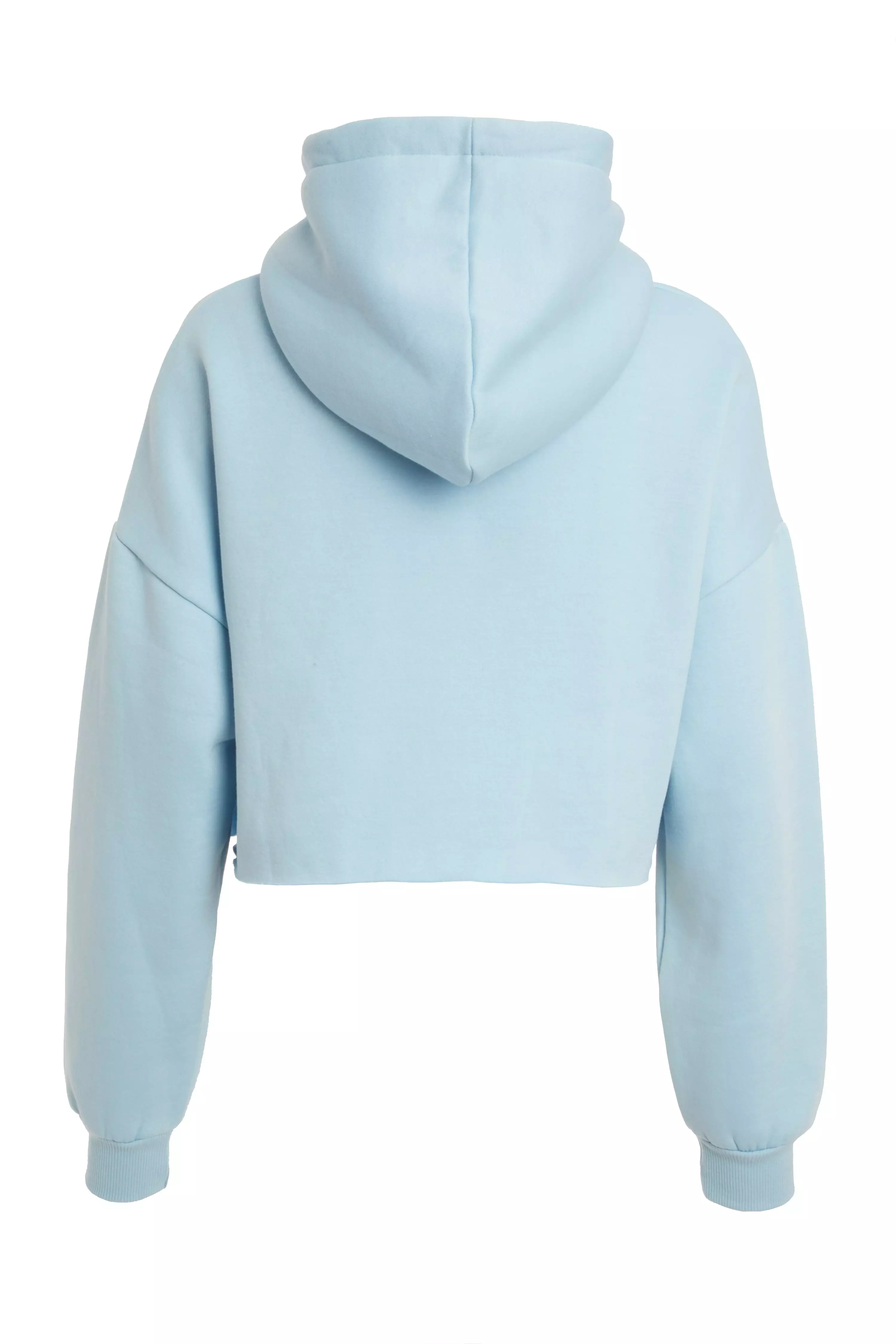 Blue Cropped Crown Hoodie