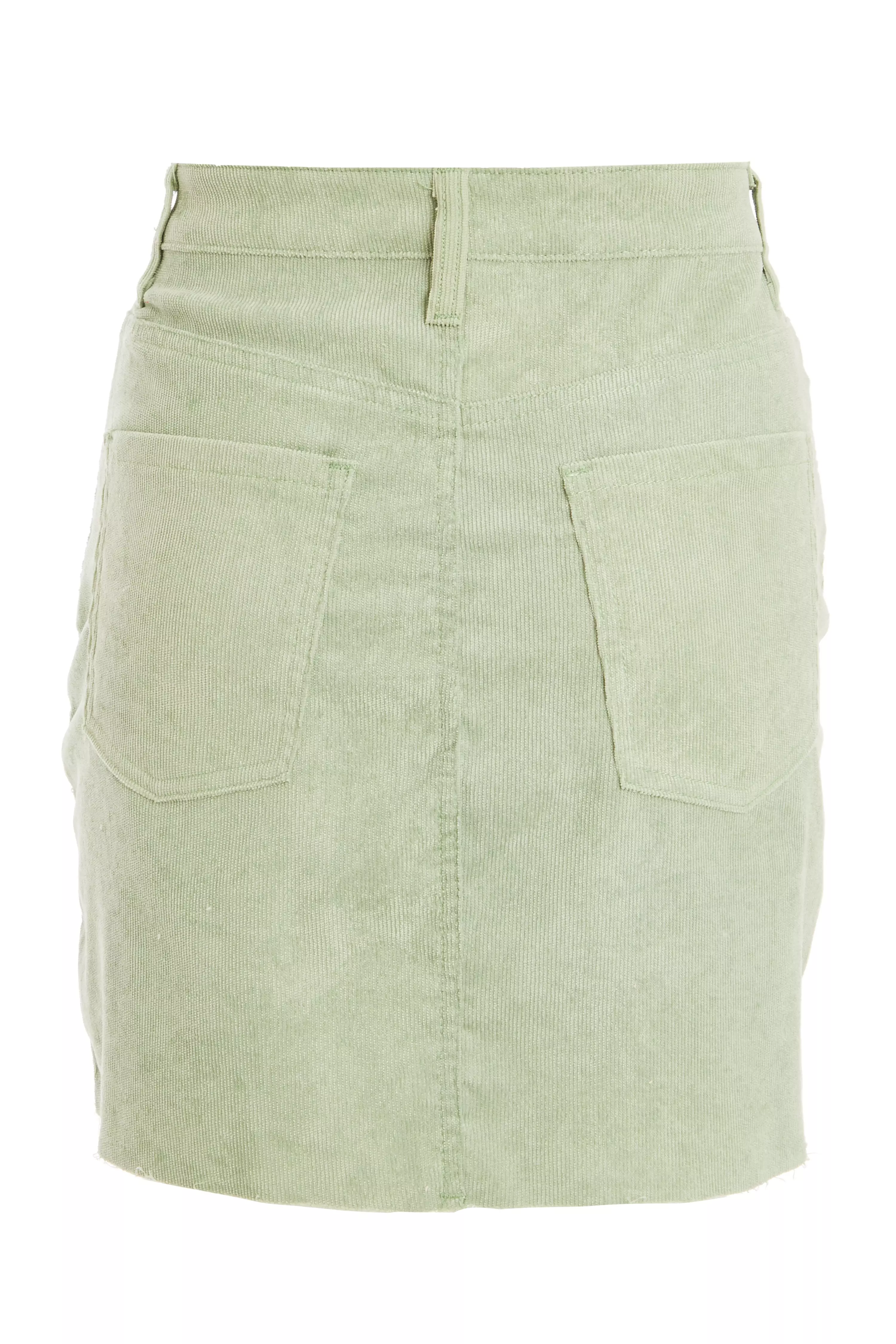 Sage Cord Mini Skirt