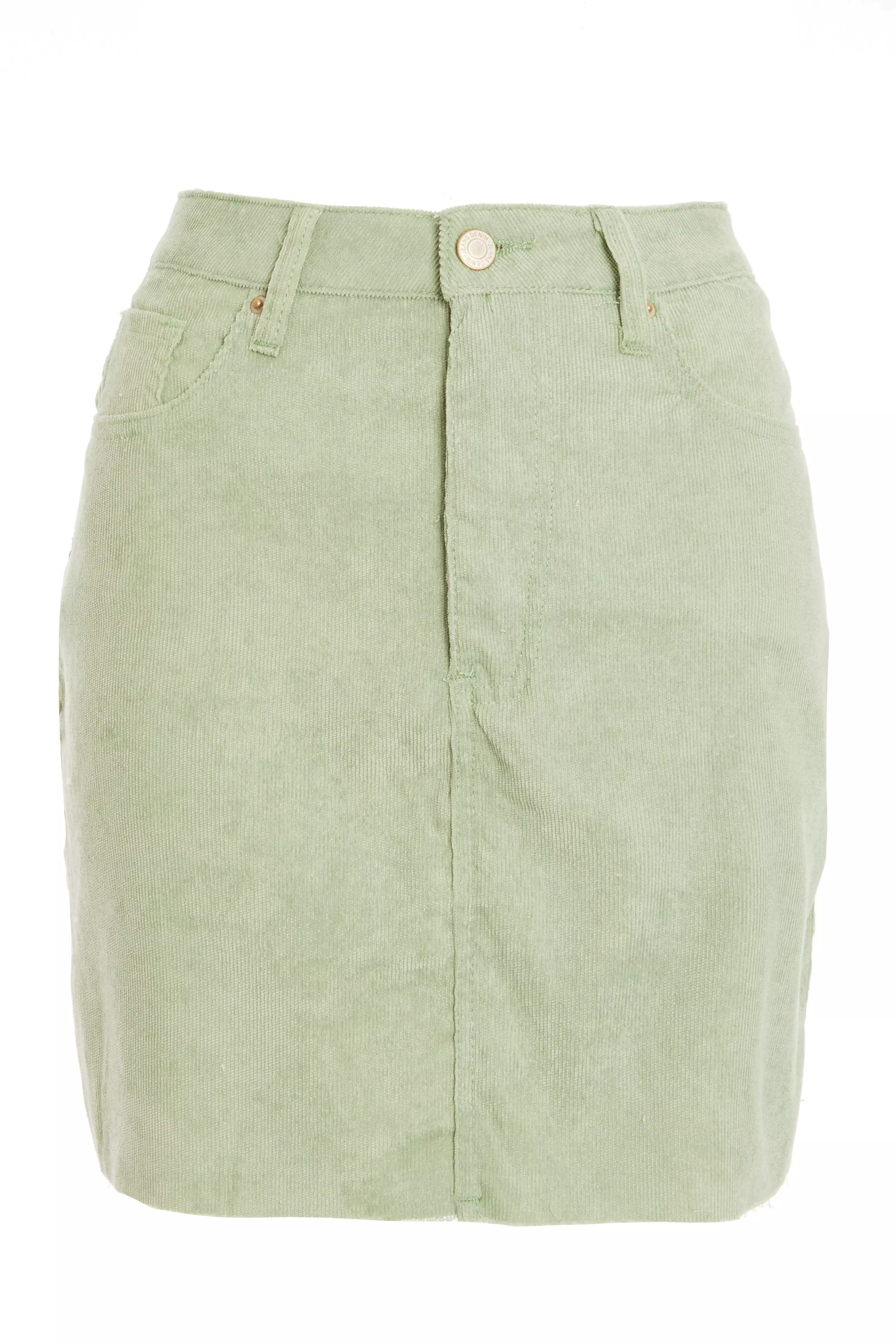 Sage Cord Mini Skirt