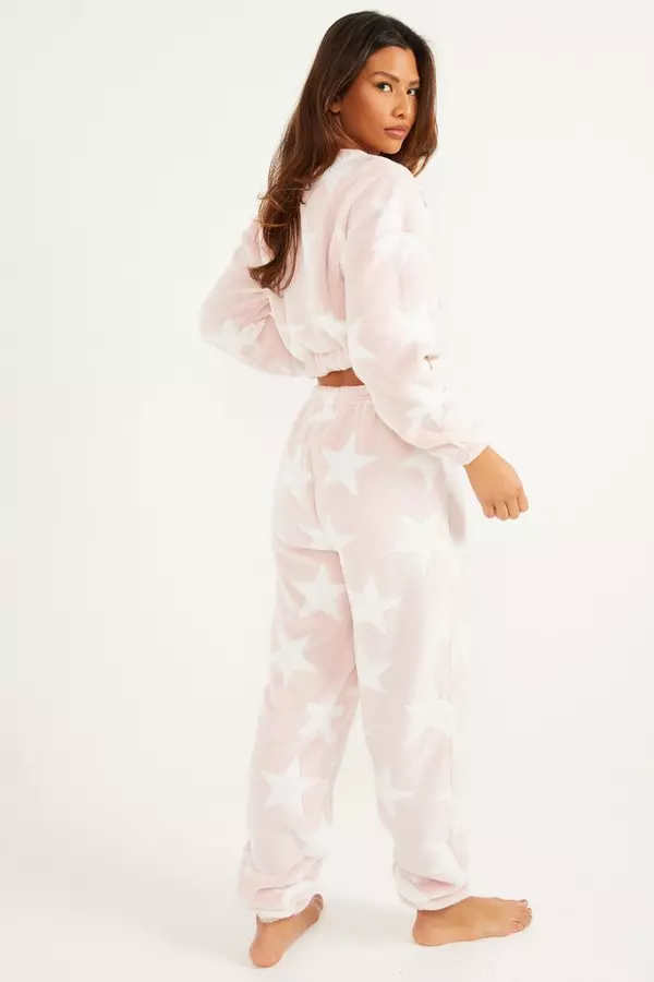Pink Star Print Pyjama Set
