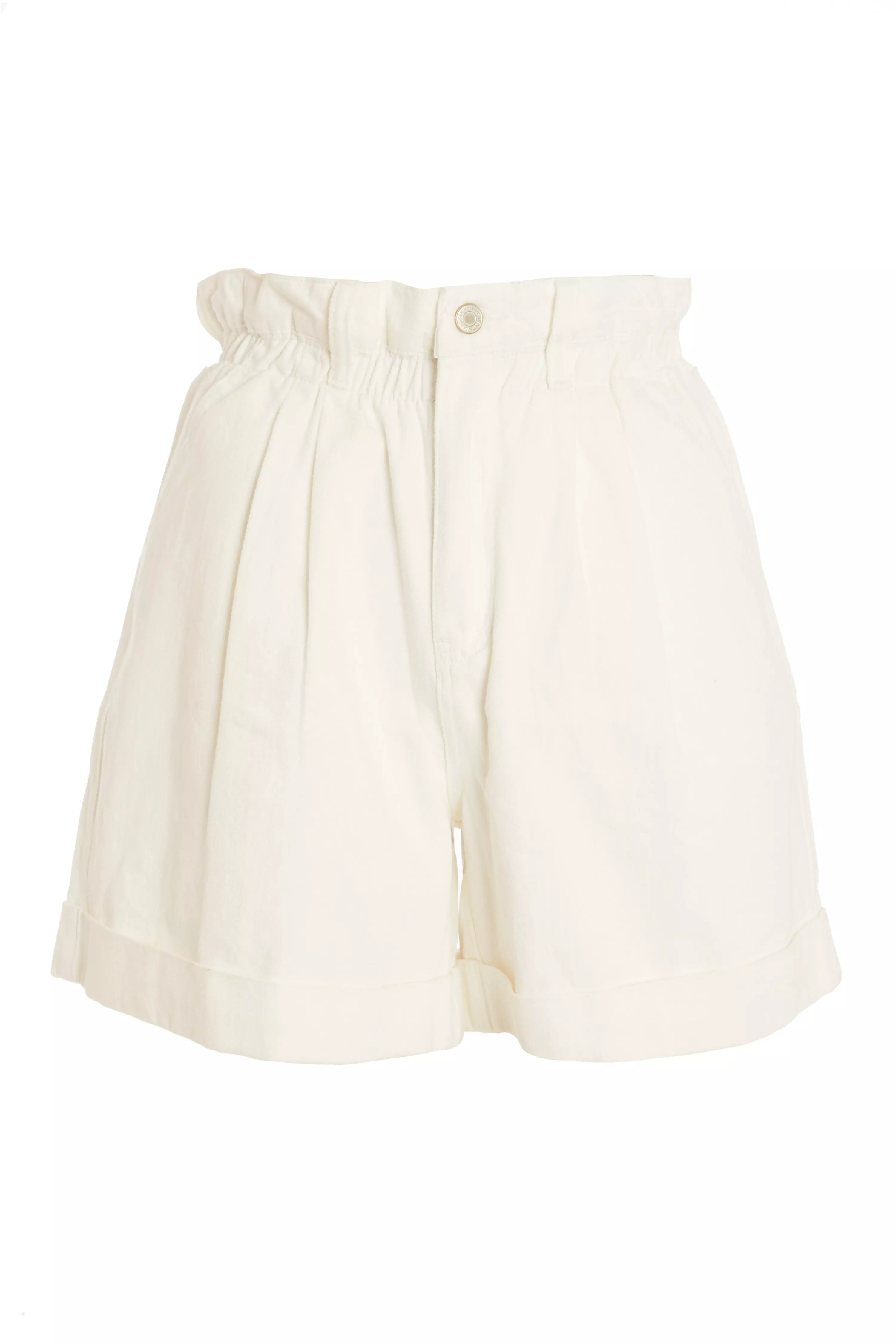 White Paperbag Shorts