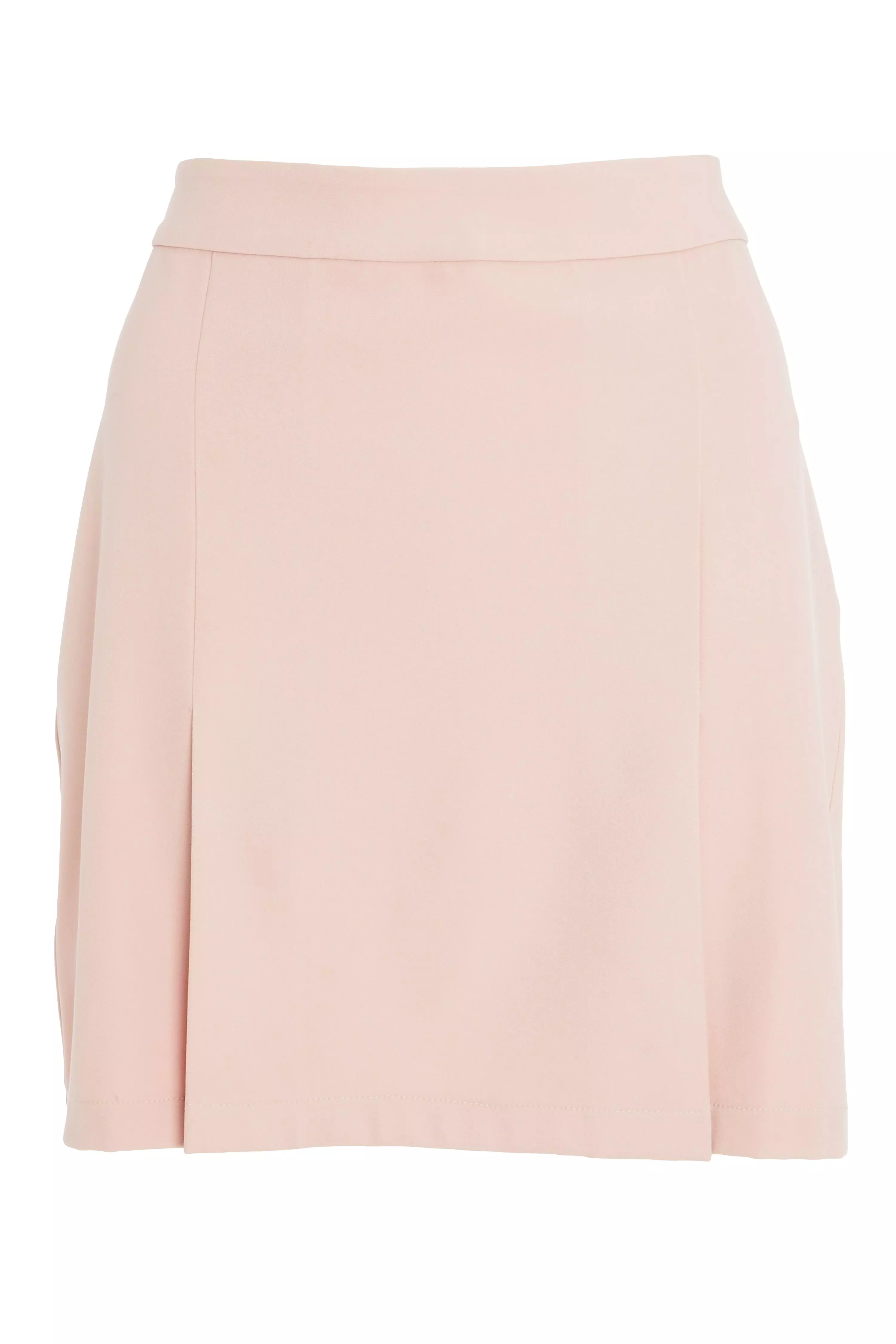 Pink High Waist Cord Mini Skirt