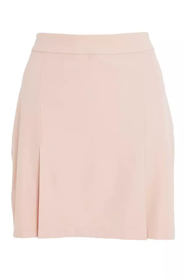 Pink High Waist Cord Mini Skirt