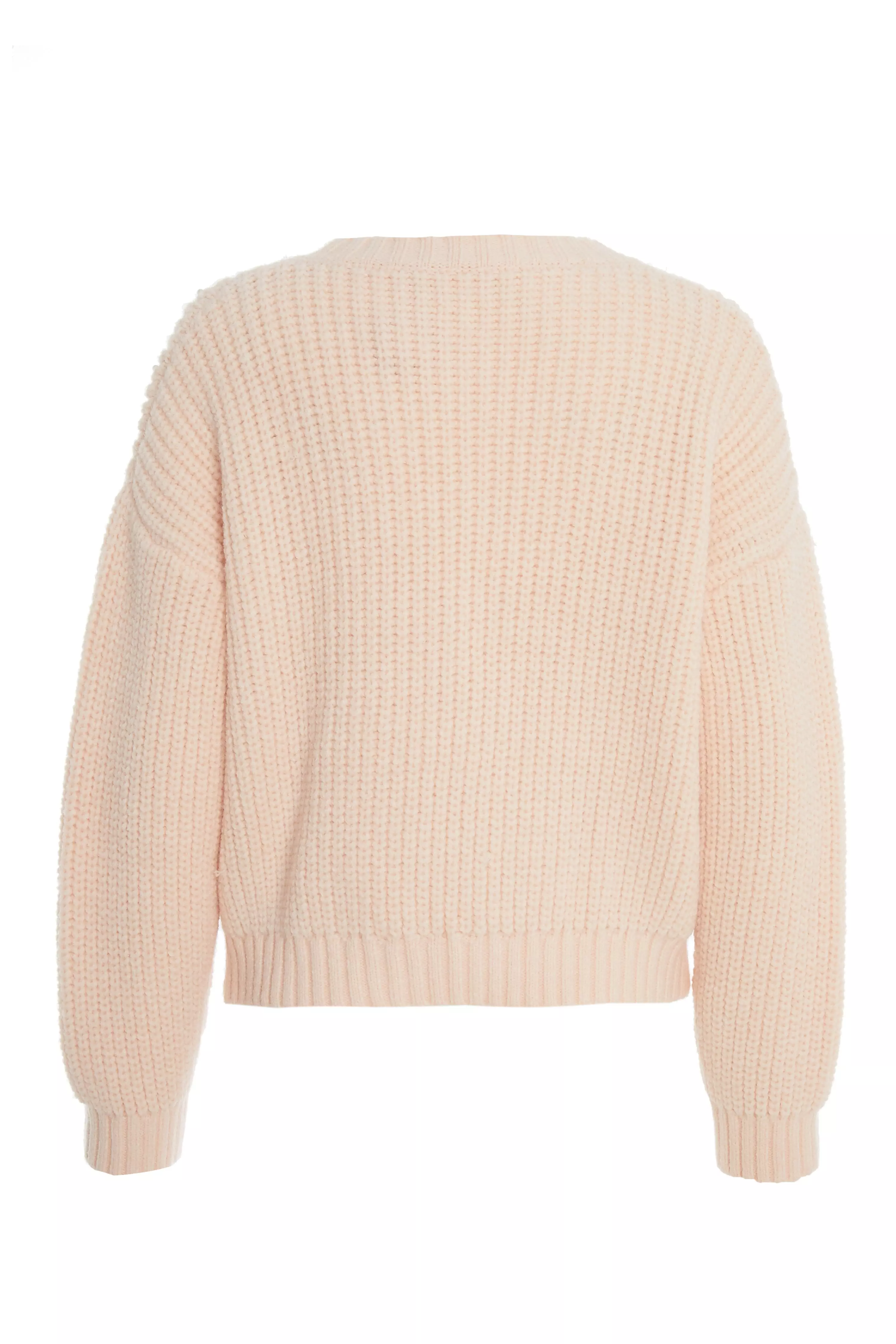 Pale Pink Cable Knit Jumper