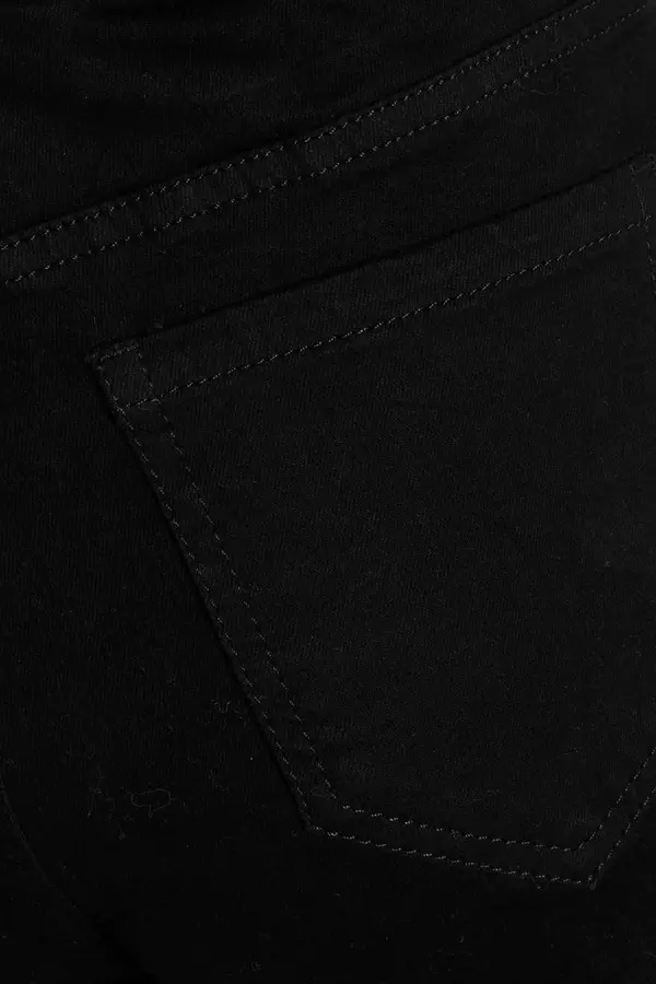 Black Denim Ripped Flared Jeans