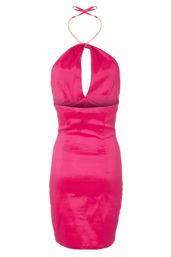 Pink Chain Halterneck Dress