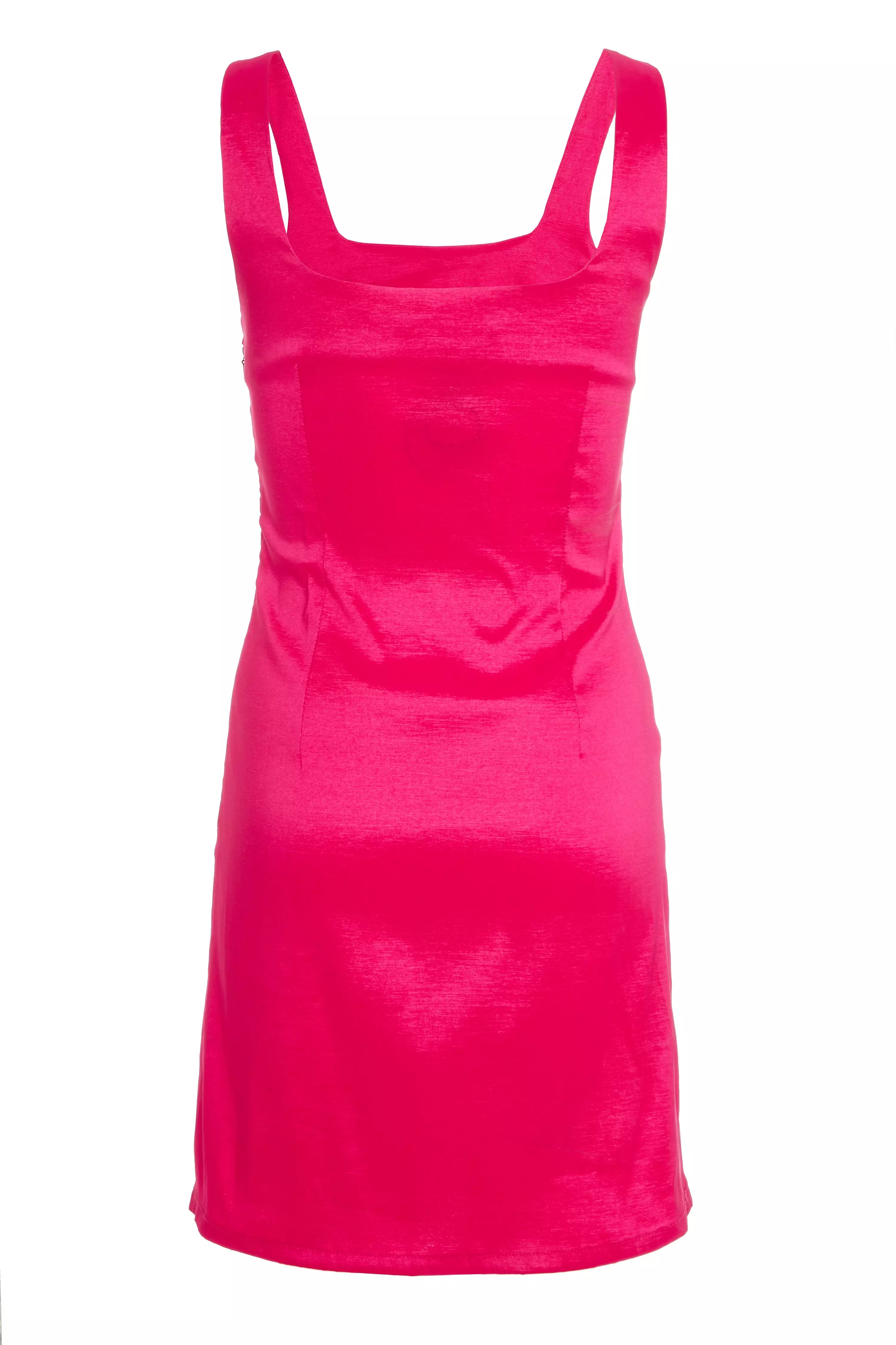 Pink Square Neck Dress