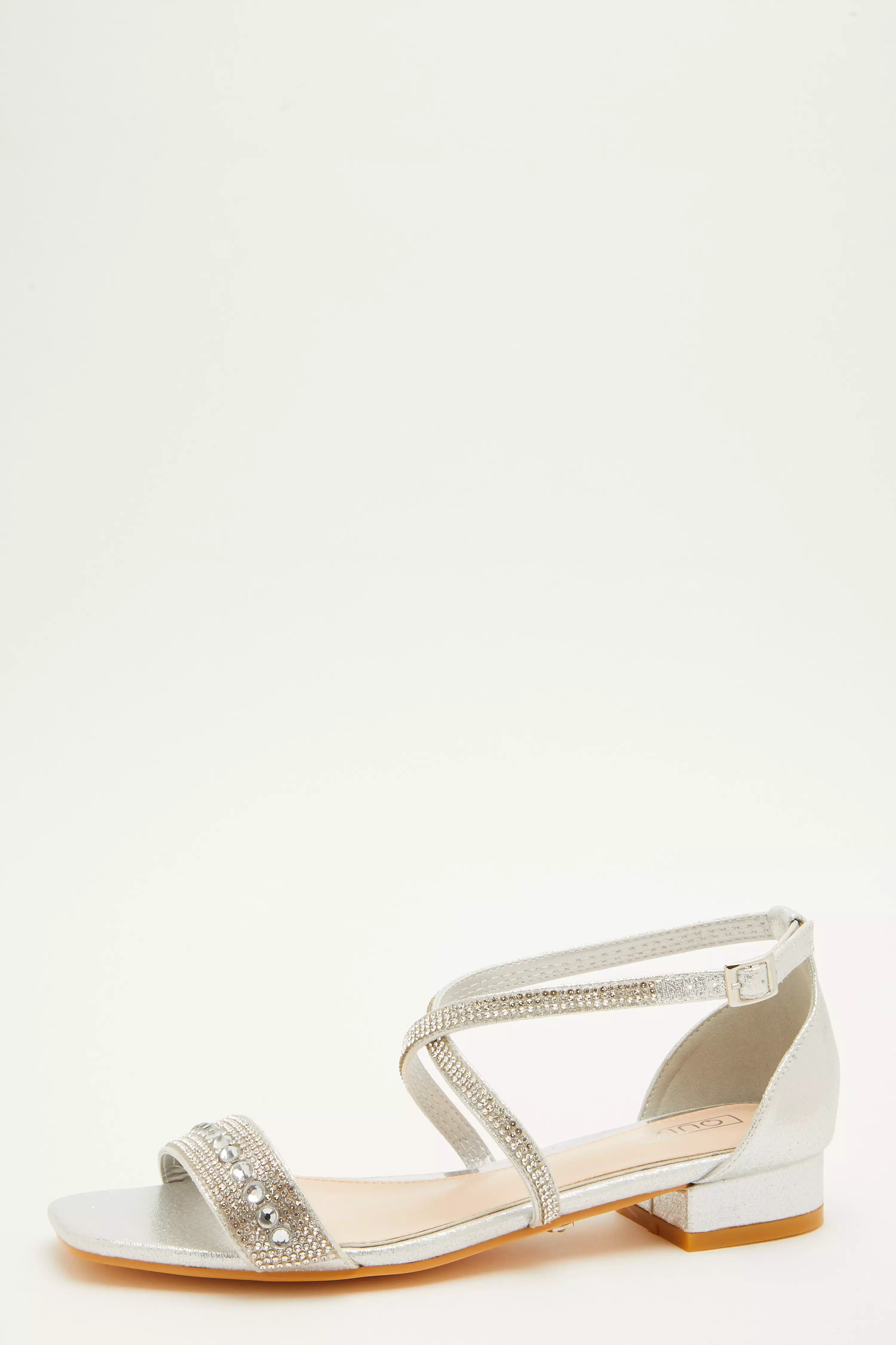 Silver diamond flat on sale sandals