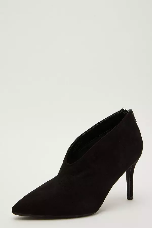 Black Faux Suede Shoe Boots