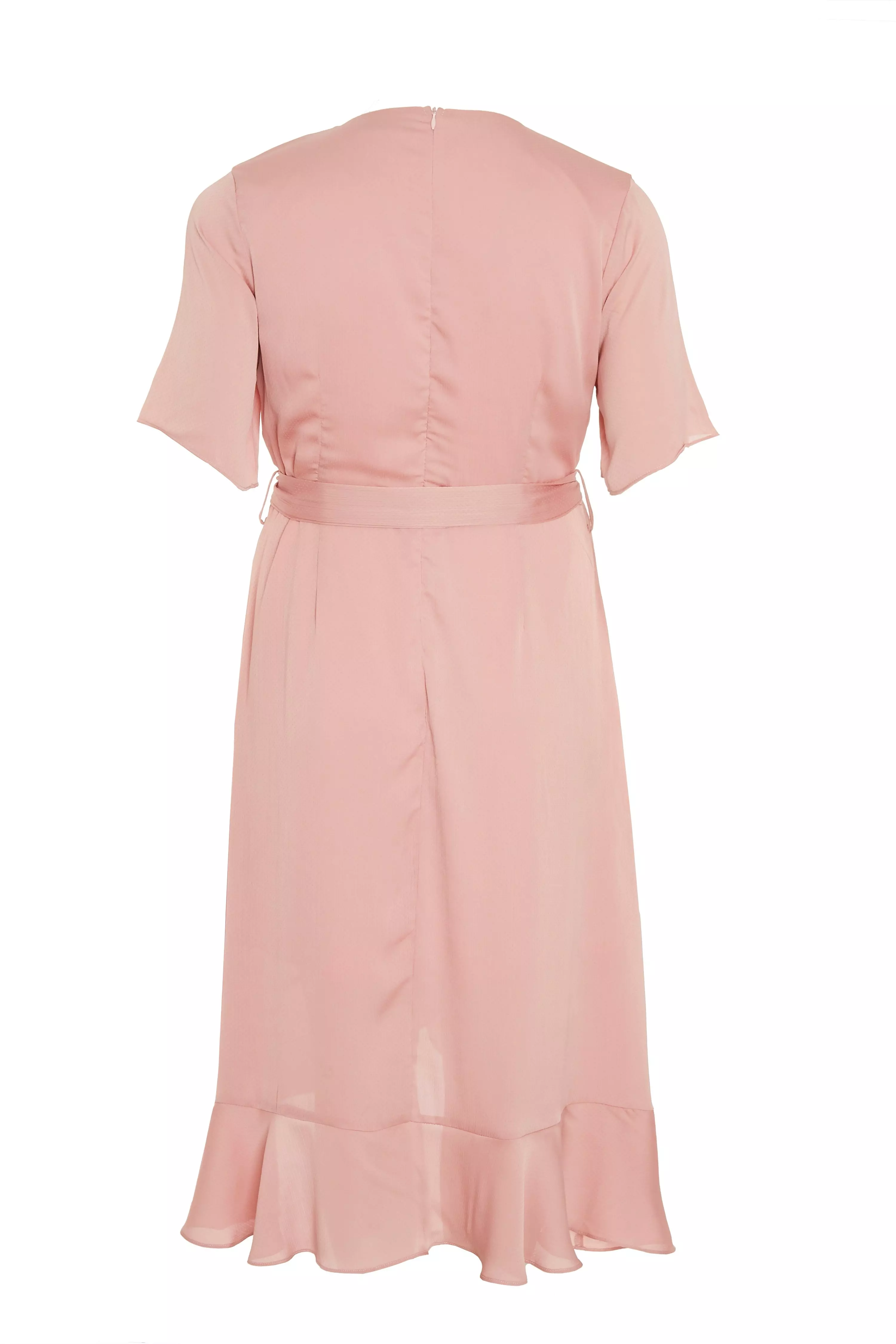 Curve Pink Satin Midi Dress