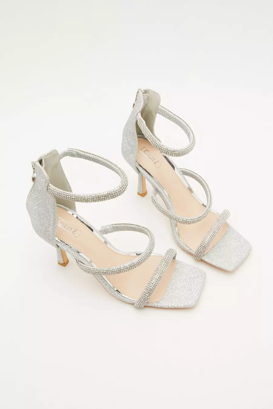 Silver shimmer heels online