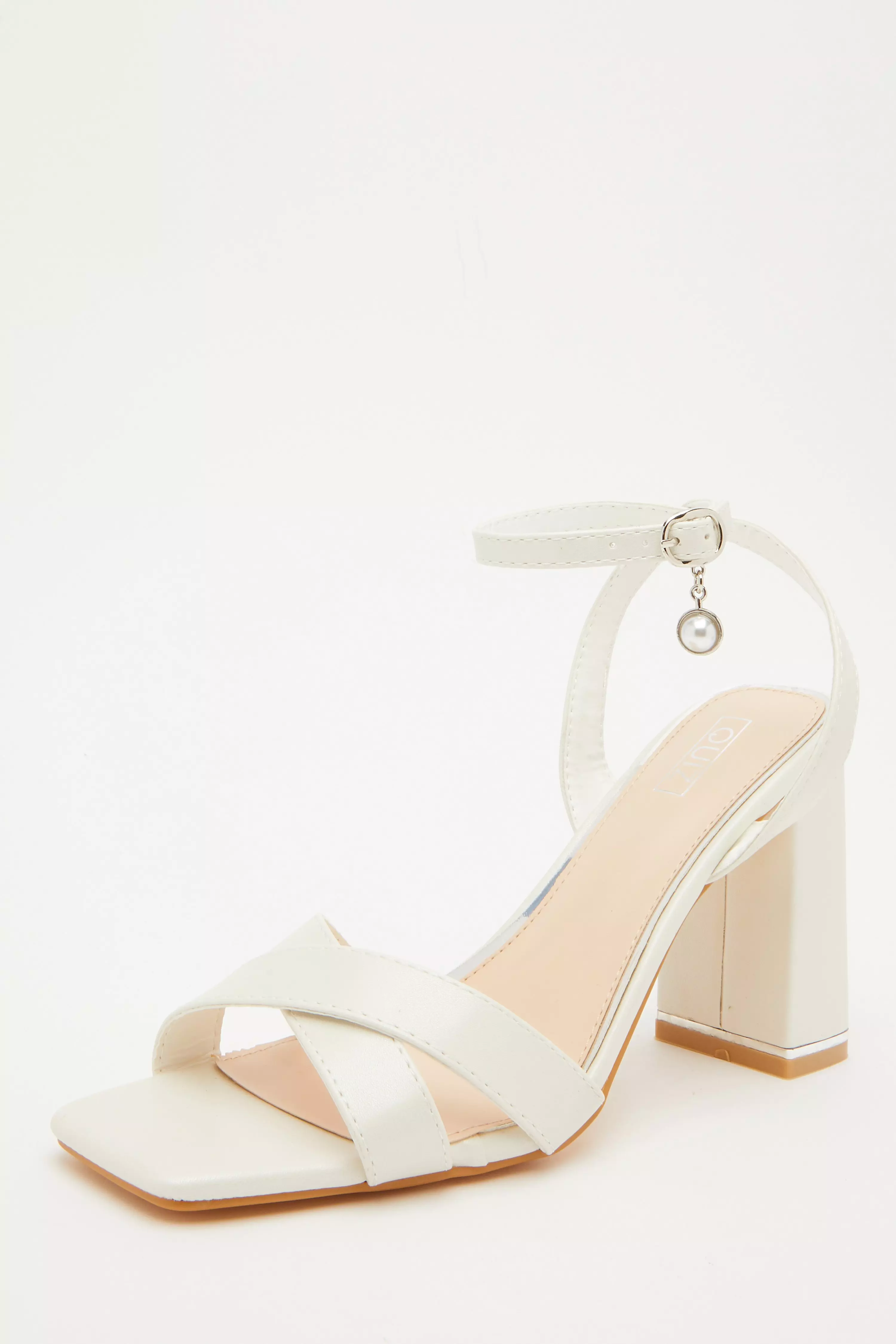 Bridal White Pearl Heeled Sandal
