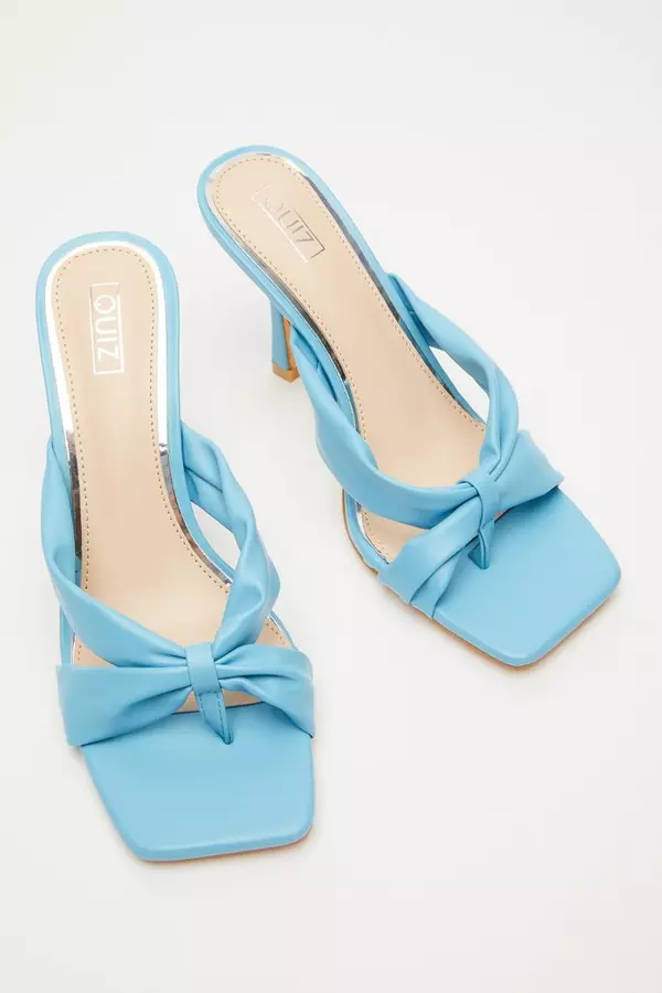 Blue Mule Heeled Sandals