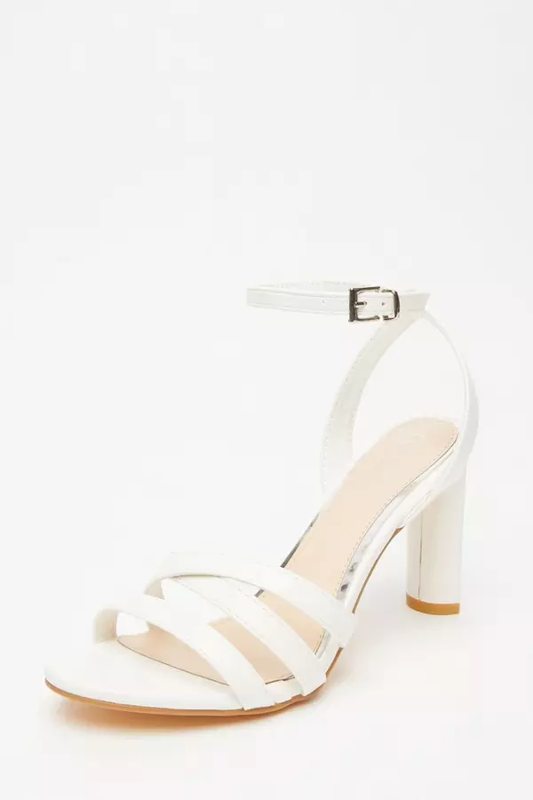 White Strappy Heeled Sandals