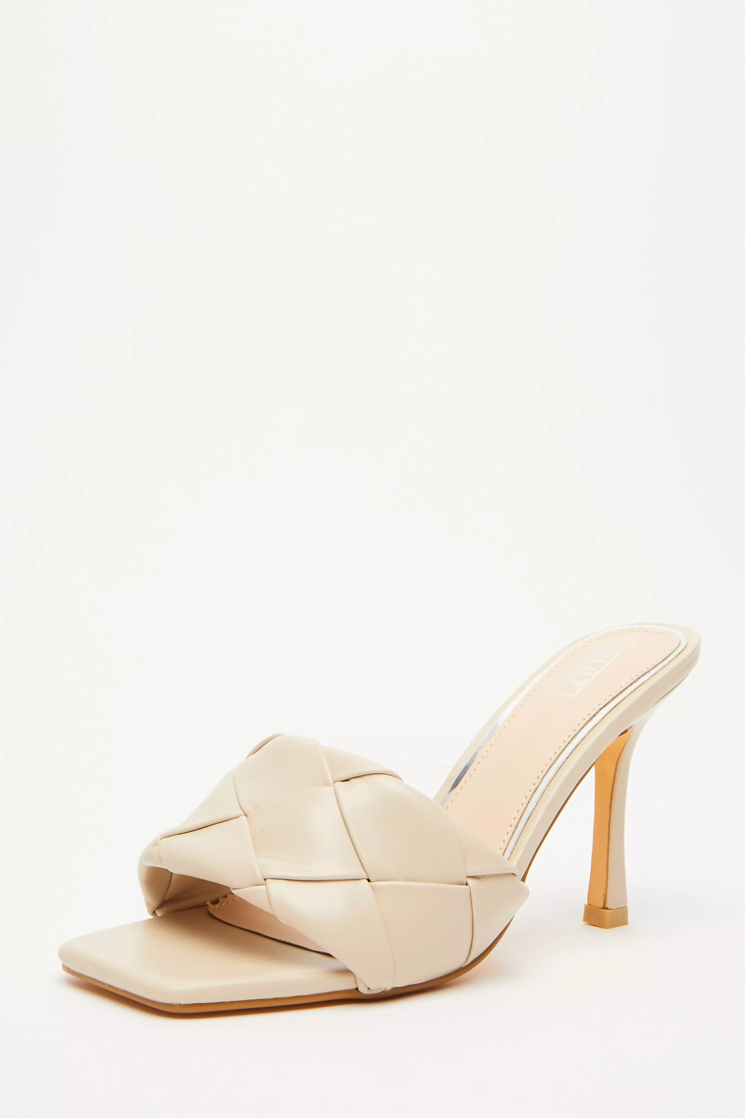 Nude Woven Mule Sandals