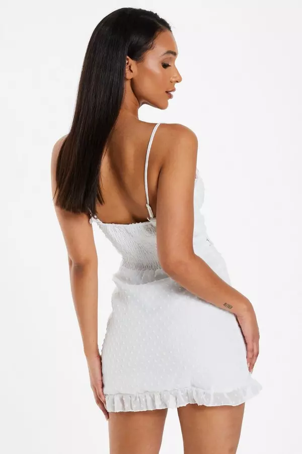 White Lace Bodycon Mini Dress