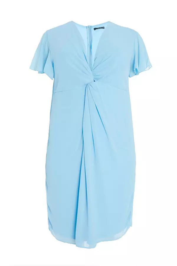 Curve Blue Knot Front Dress