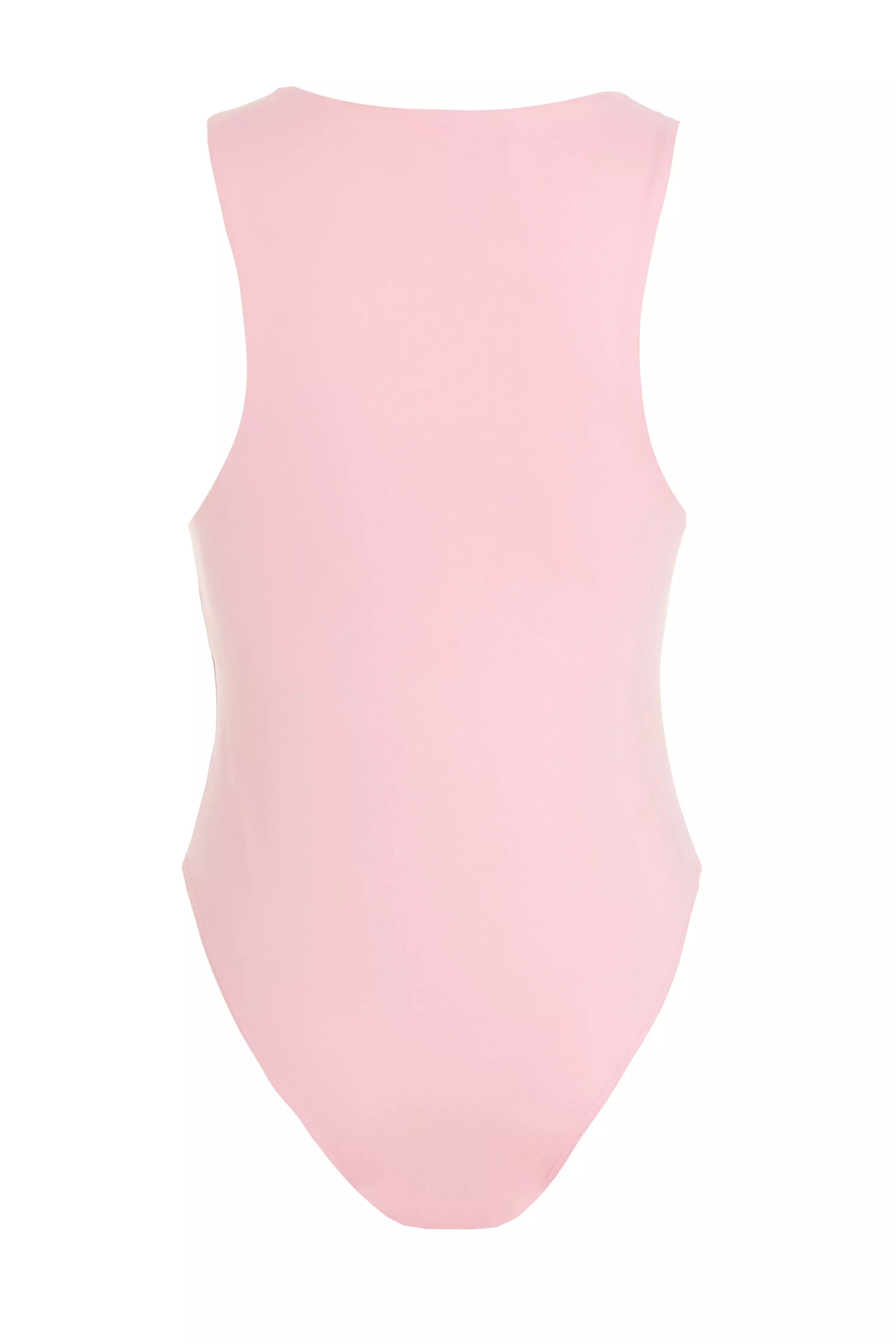 Pink Square Neck Bodysuit