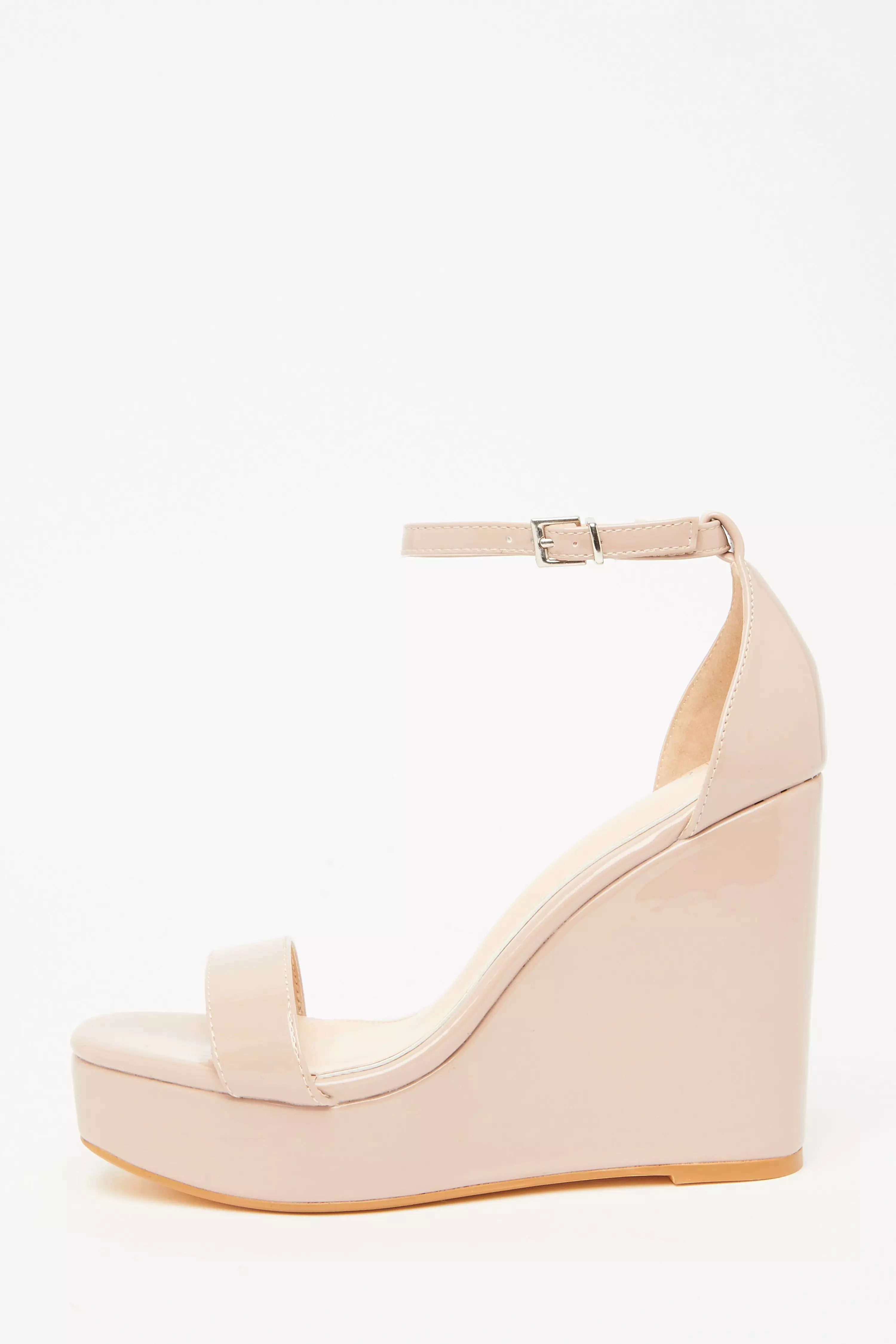 Nude platform hot sale wedge sandals