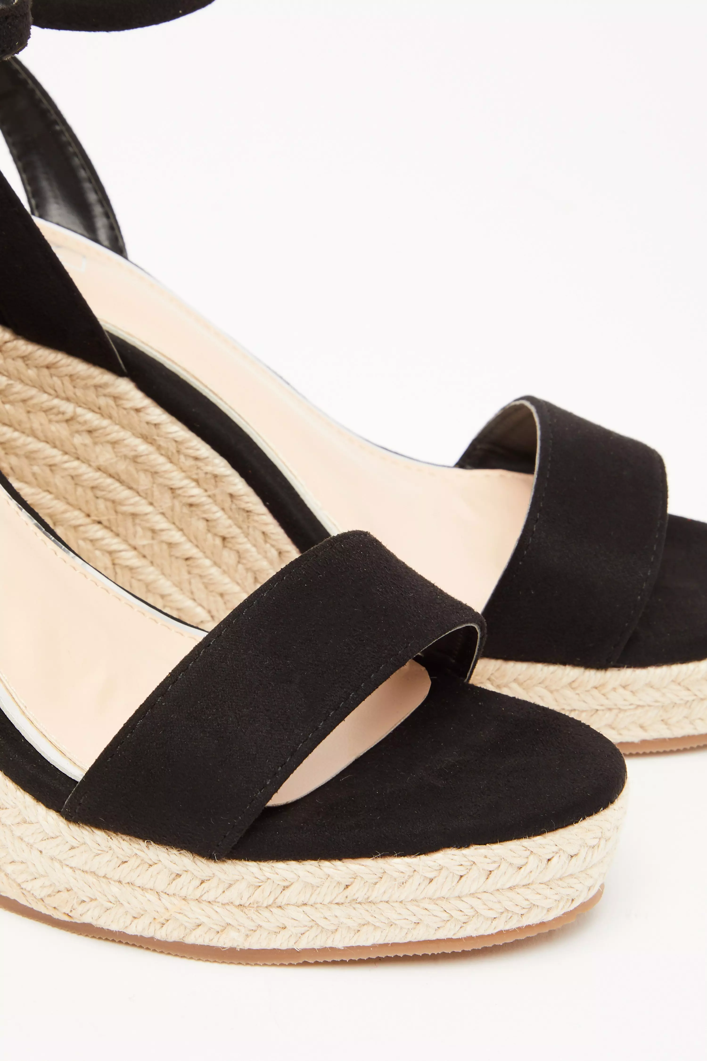 Black Woven Wedges