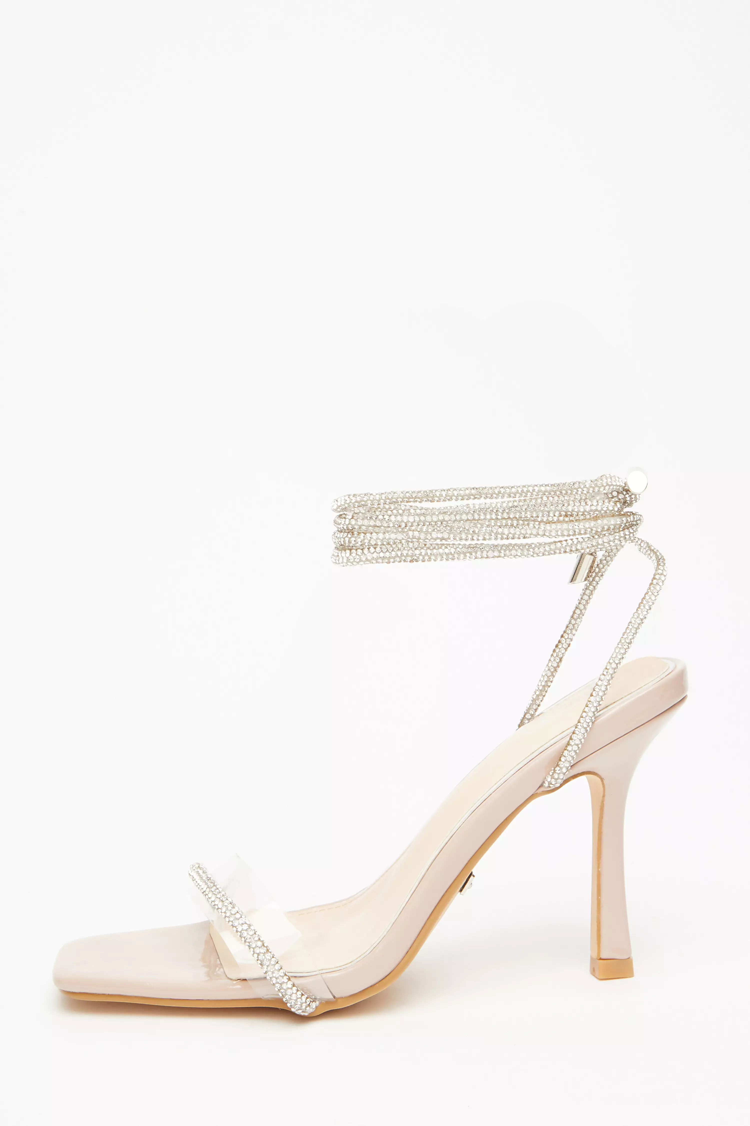 Silver on sale diamante shoes