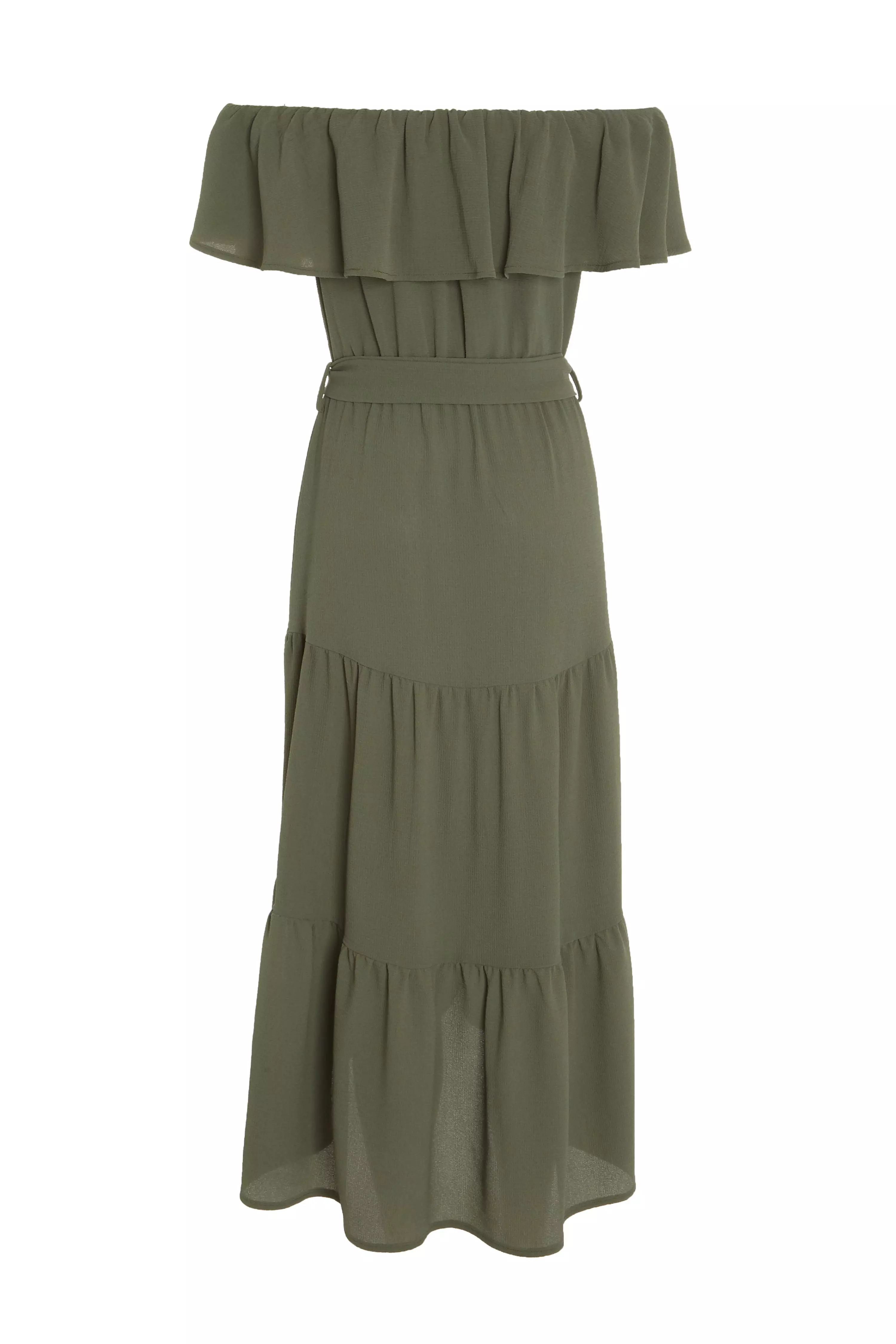 Khaki hotsell bardot dress