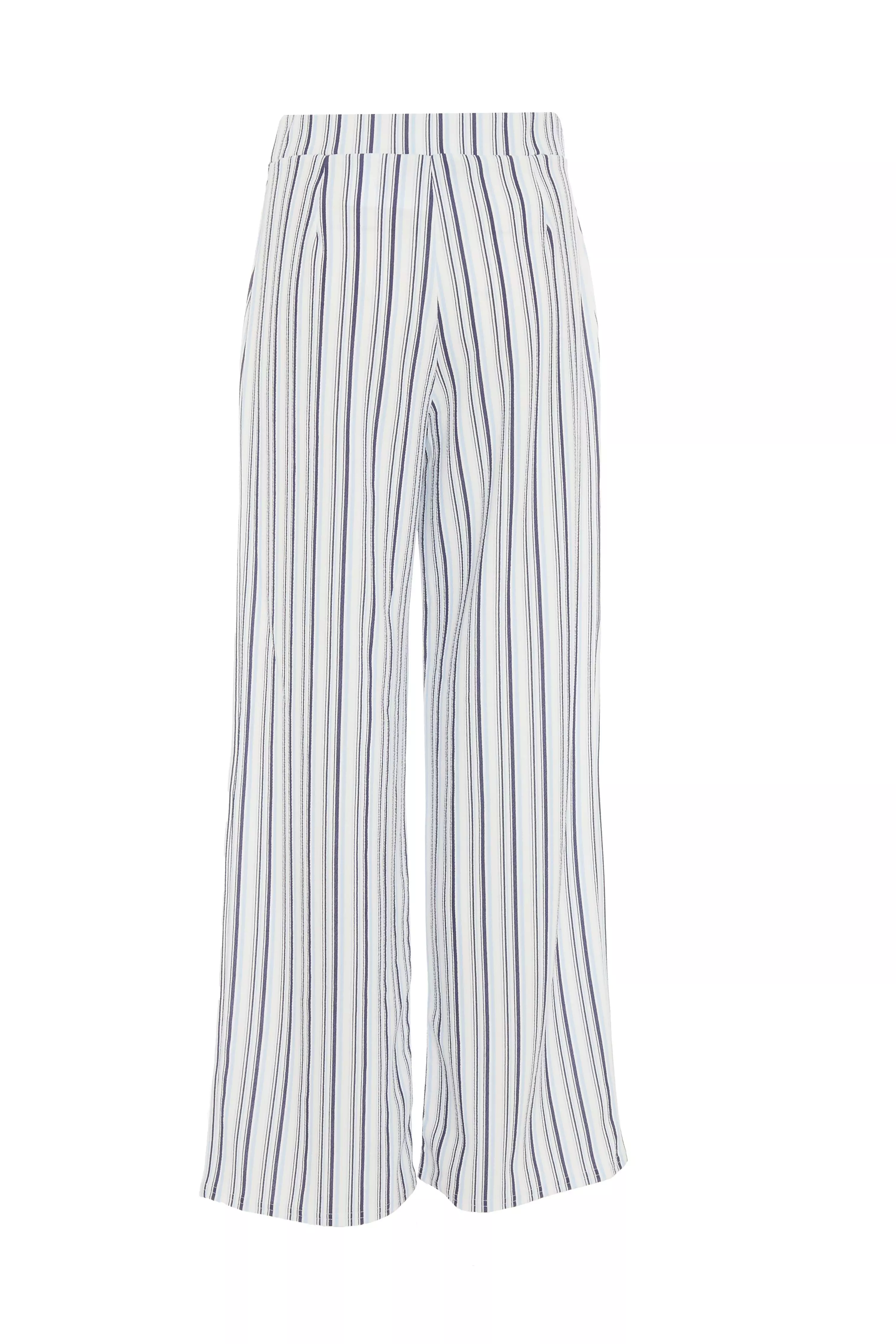 White Striped Palazzo Trousers